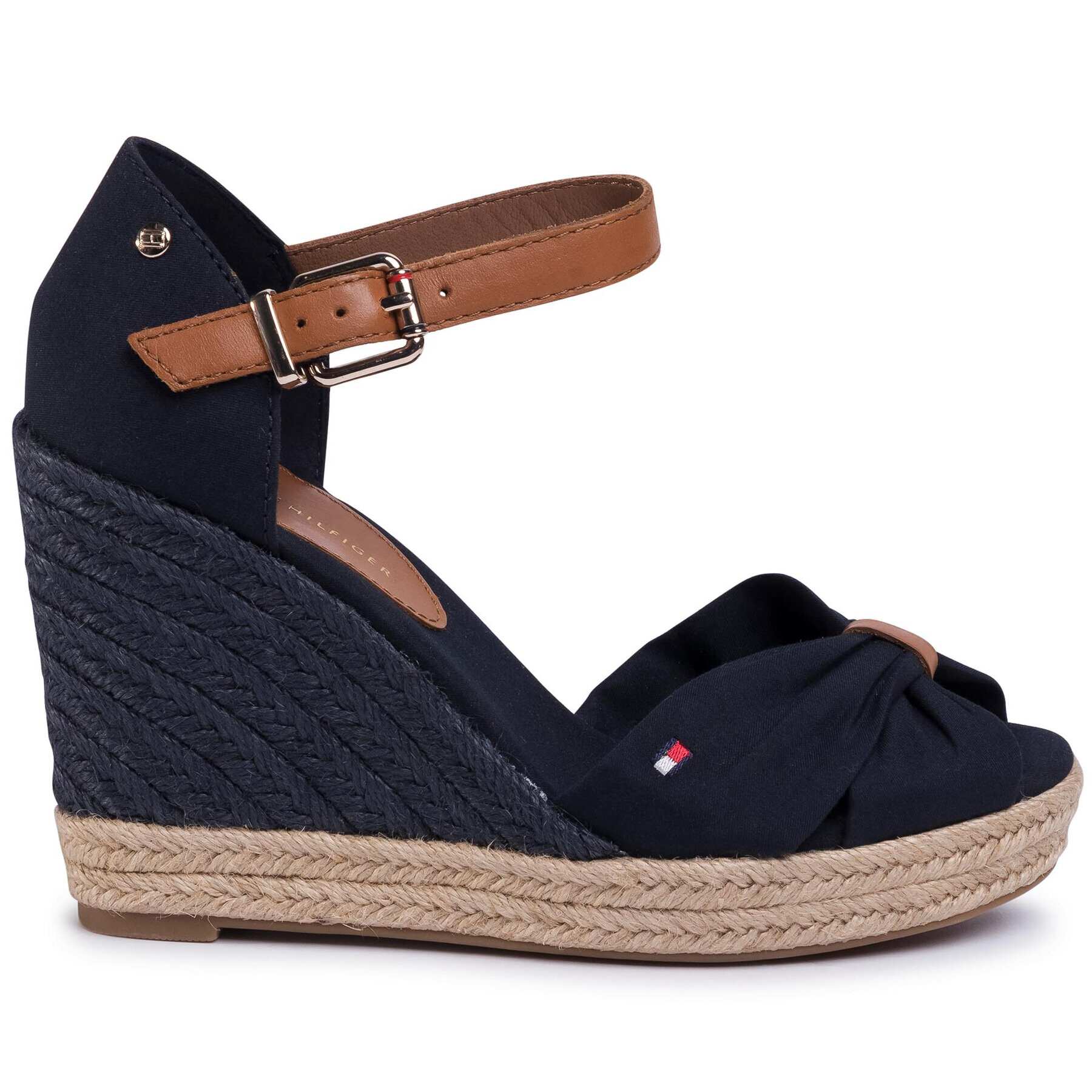 Tommy Hilfiger Еспадрили Basic Opened Toe High Wedge FW0FW04784 Тъмносин - Pepit.bg