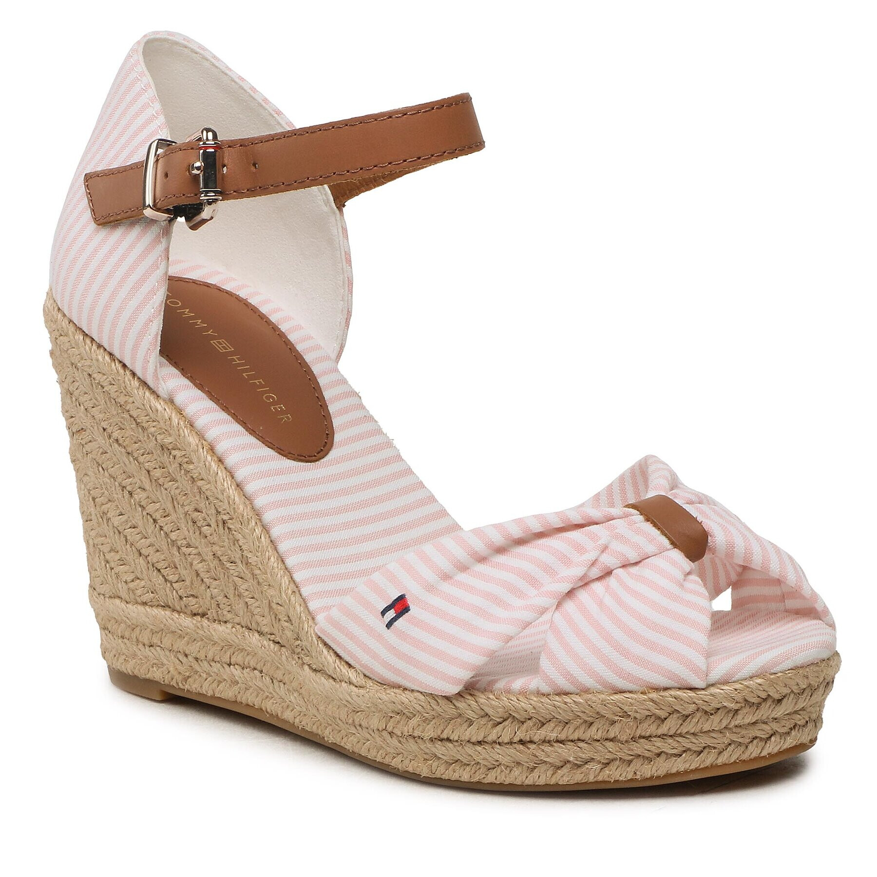 Tommy Hilfiger Еспадрили Basic Seersucker High Wedge FW0FW07160 Розов - Pepit.bg