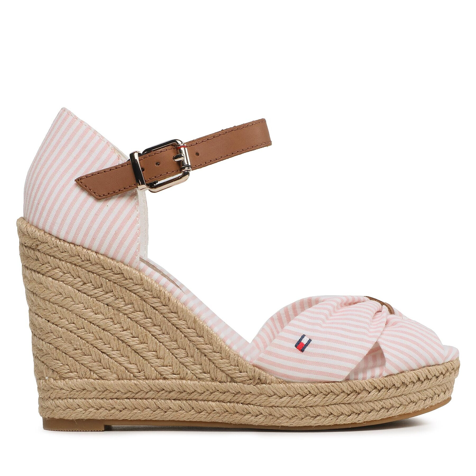 Tommy Hilfiger Еспадрили Basic Seersucker High Wedge FW0FW07160 Розов - Pepit.bg