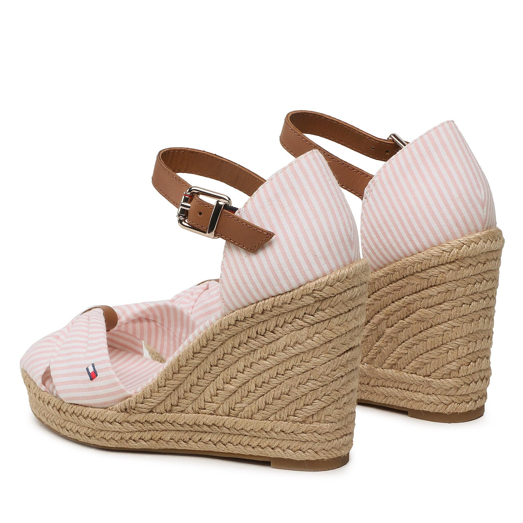 Tommy Hilfiger Еспадрили Basic Seersucker High Wedge FW0FW07160 Розов - Pepit.bg