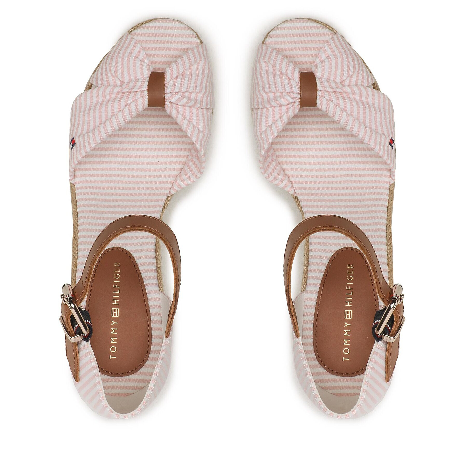 Tommy Hilfiger Еспадрили Basic Seersucker High Wedge FW0FW07160 Розов - Pepit.bg