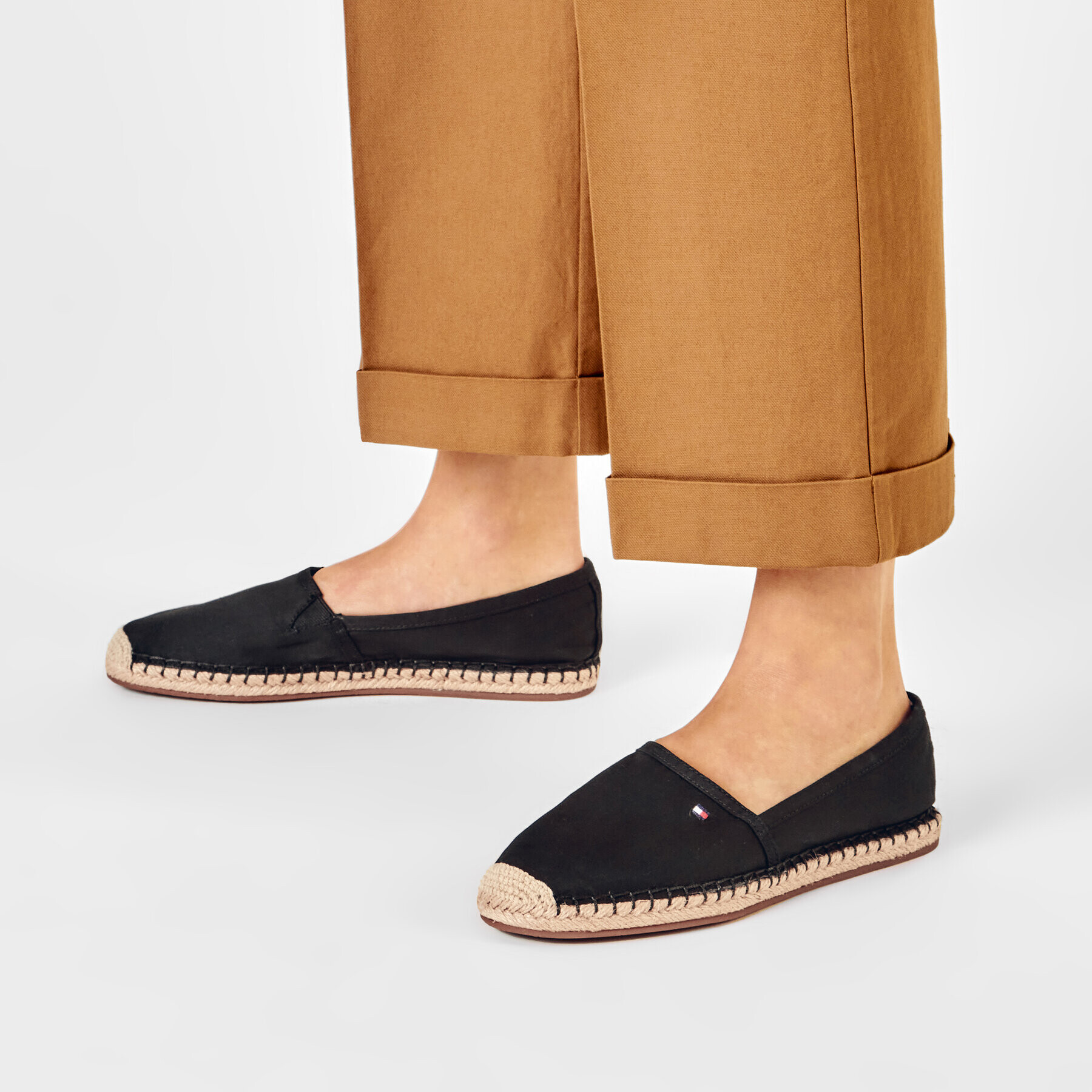 Tommy Hilfiger Еспадрили Basic Tommy Flat Espadrille FW0FW04827 Черен - Pepit.bg