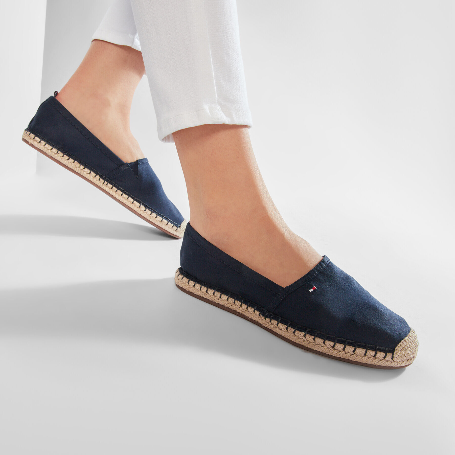 Tommy Hilfiger Еспадрили Basic Tommy Flat Espadrille FW0FW04827 Тъмносин - Pepit.bg