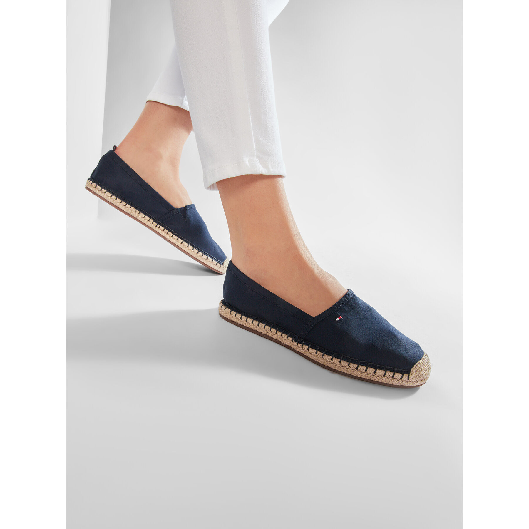 Tommy Hilfiger Еспадрили Basic Tommy Flat Espadrille FW0FW04827 Тъмносин - Pepit.bg