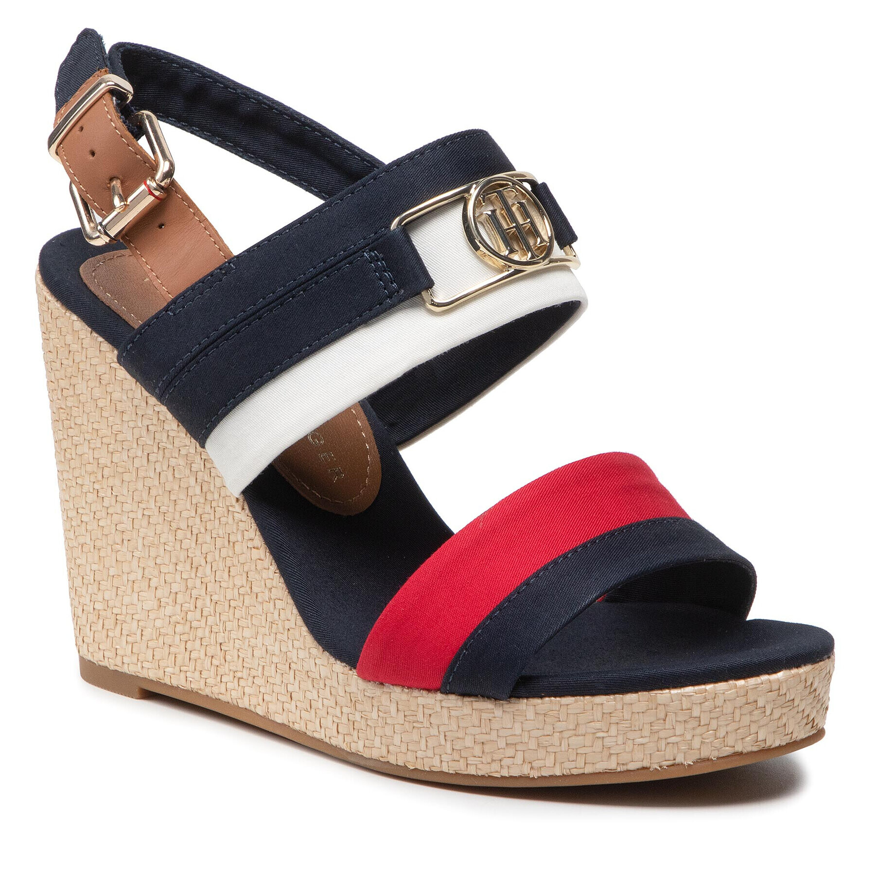 Tommy Hilfiger Еспадрили Essential Tommy High Wedge FW0FW06540 Тъмносин - Pepit.bg