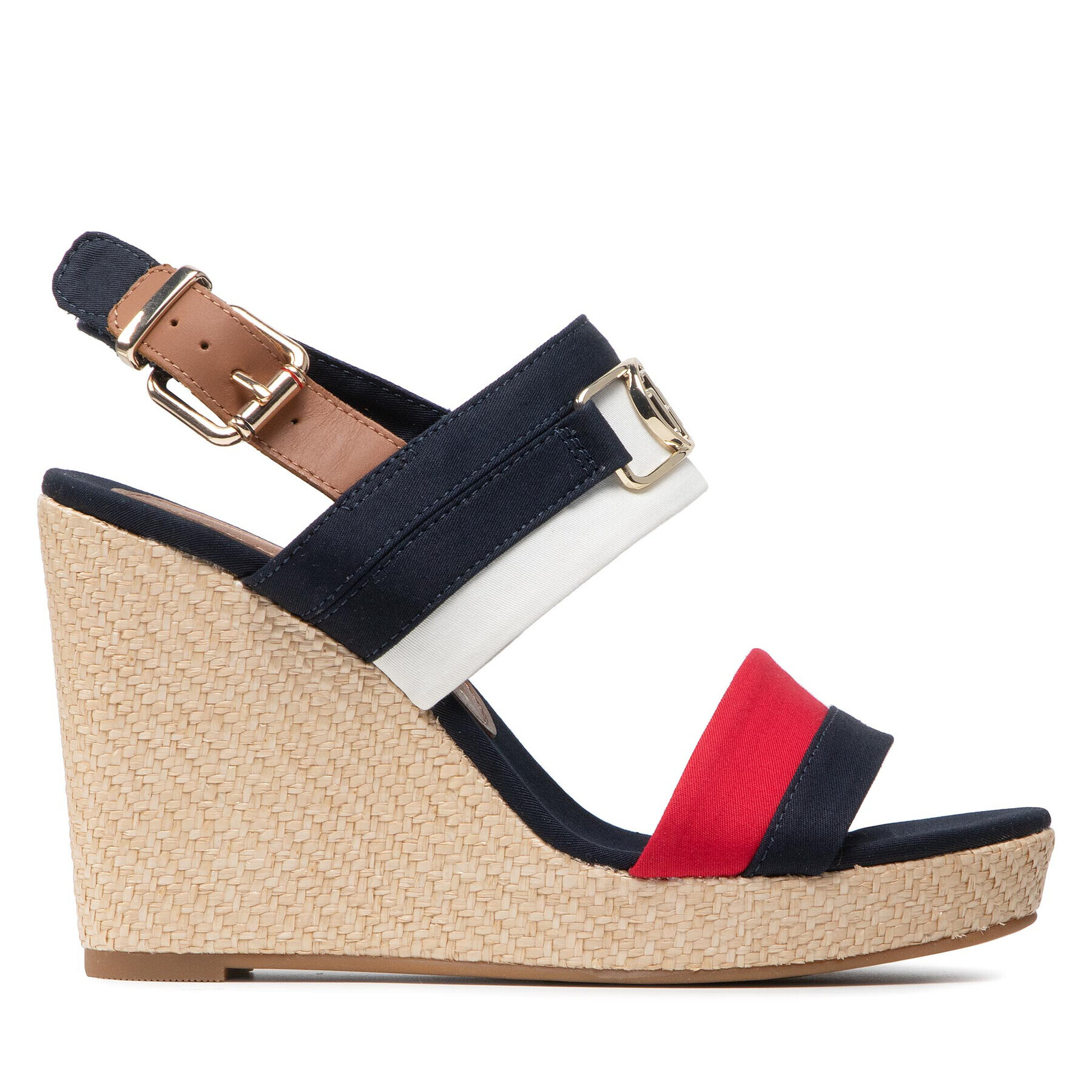 Tommy Hilfiger Еспадрили Essential Tommy High Wedge FW0FW06540 Тъмносин - Pepit.bg