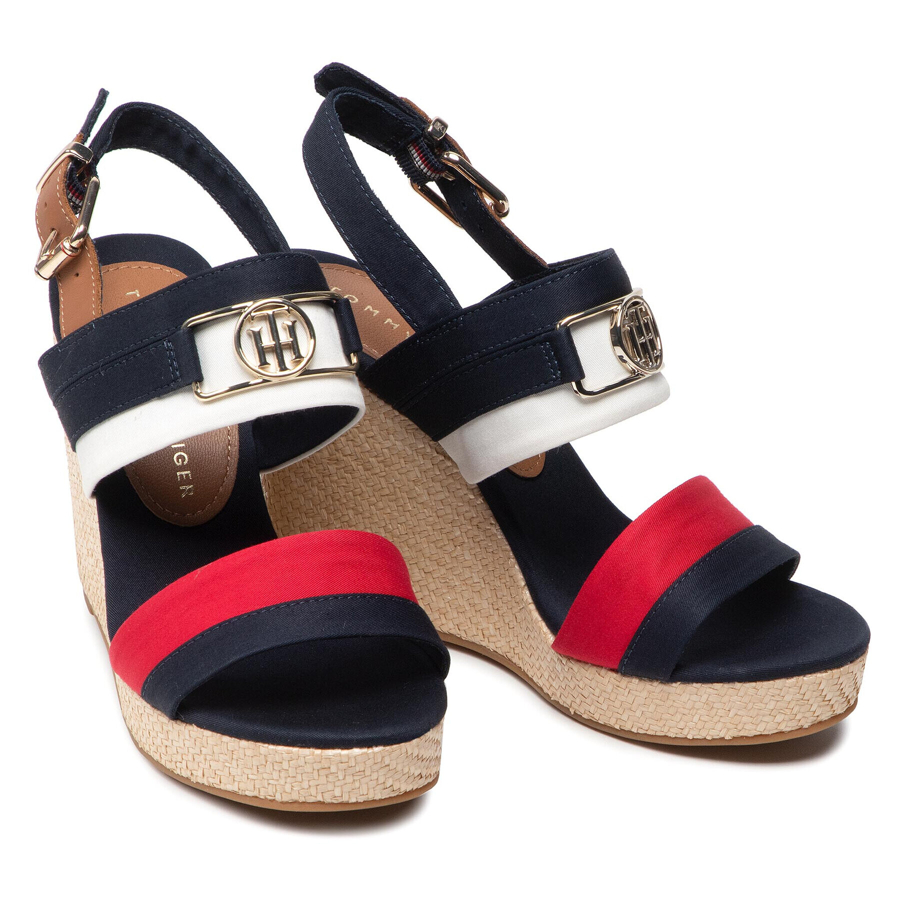 Tommy Hilfiger Еспадрили Essential Tommy High Wedge FW0FW06540 Тъмносин - Pepit.bg