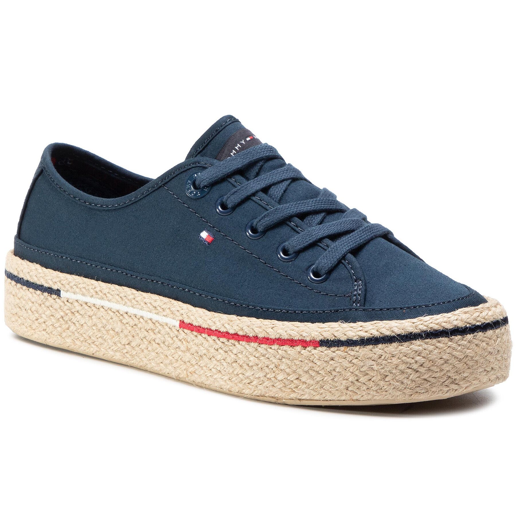 Tommy Hilfiger Еспадрили Flatform Rope Sneaker FW0FW04995 Тъмносин - Pepit.bg