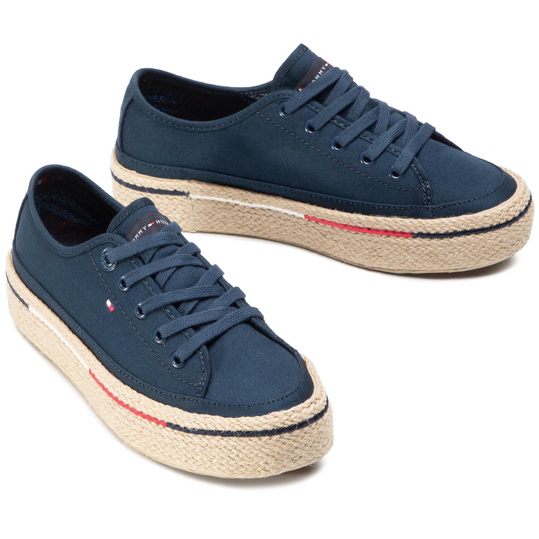 Tommy Hilfiger Еспадрили Flatform Rope Sneaker FW0FW04995 Тъмносин - Pepit.bg