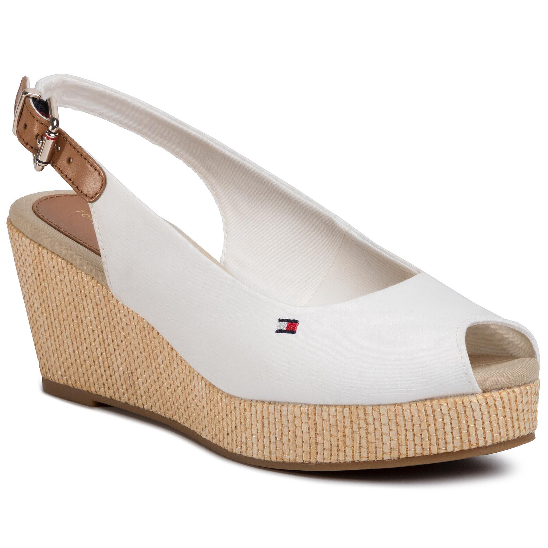 Tommy Hilfiger Еспадрили Iconic Elba Sling Back Wedge FW0FW04788 Бял - Pepit.bg