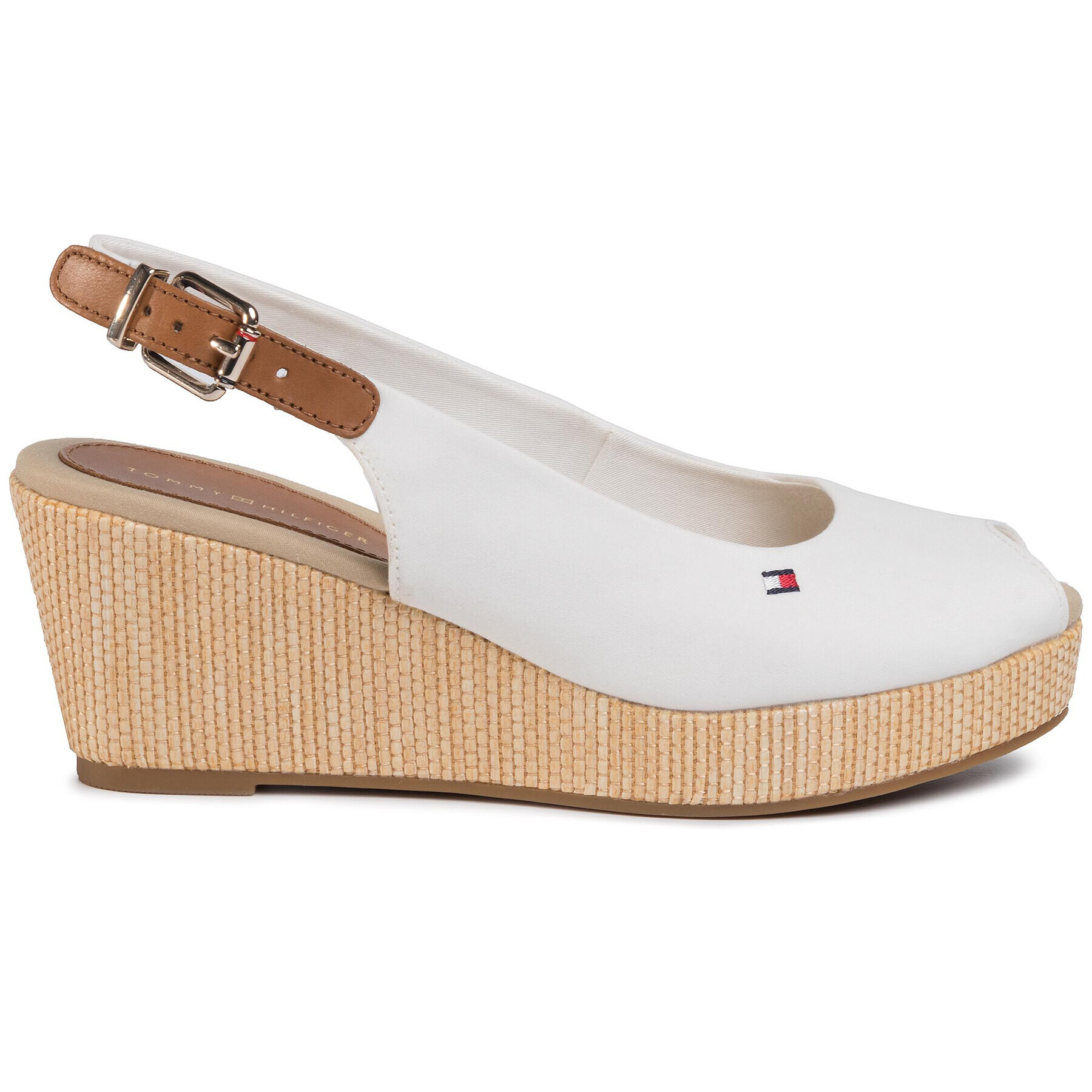 Tommy Hilfiger Еспадрили Iconic Elba Sling Back Wedge FW0FW04788 Бял - Pepit.bg
