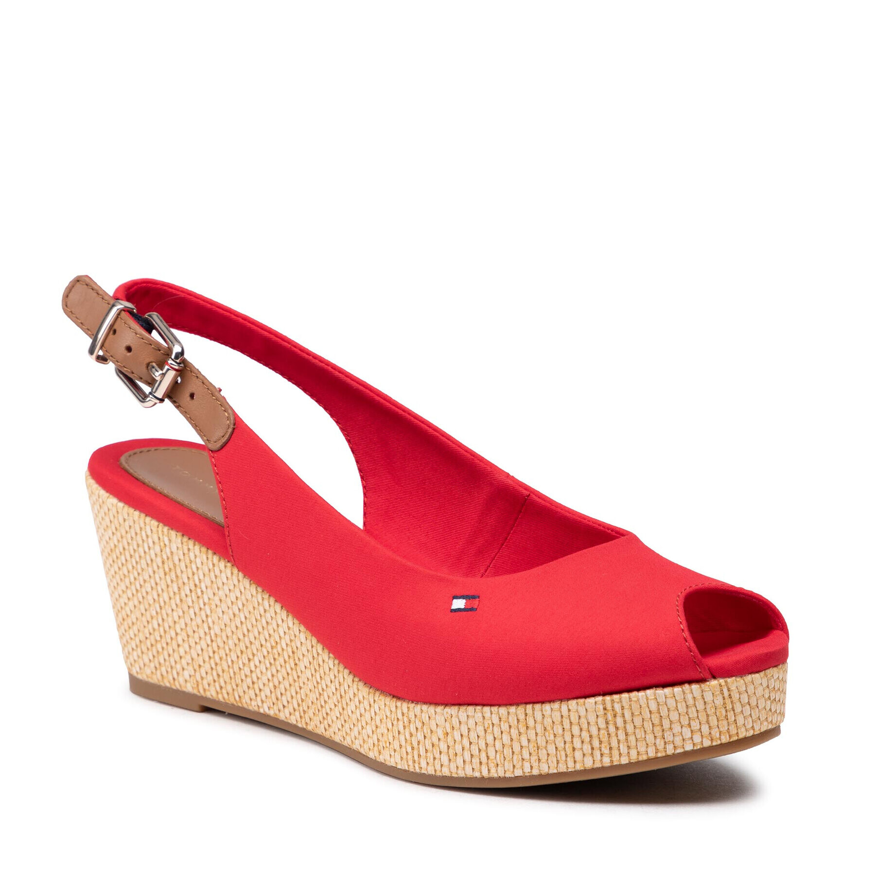 Tommy Hilfiger Еспадрили Iconic Elba Sling Back Wedge FW0FW04788 Червен - Pepit.bg