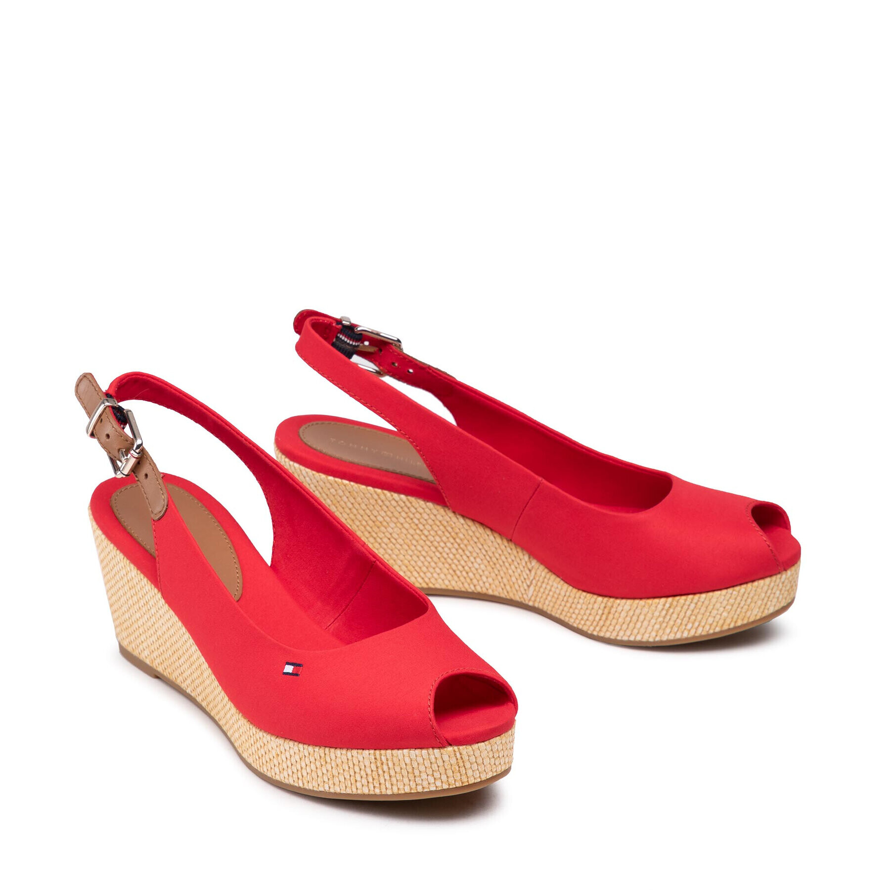 Tommy Hilfiger Еспадрили Iconic Elba Sling Back Wedge FW0FW04788 Червен - Pepit.bg