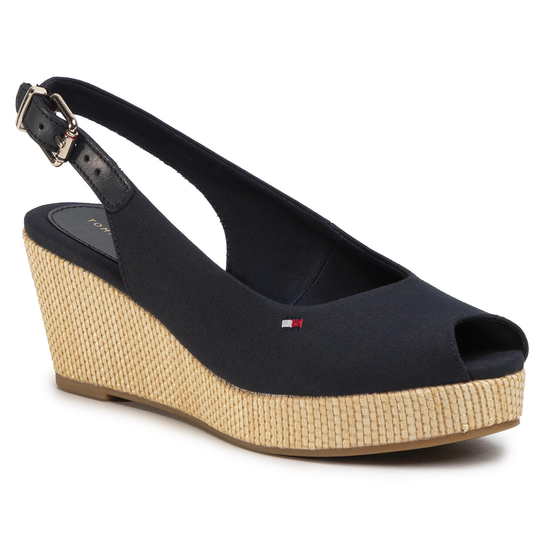 Tommy Hilfiger Еспадрили Iconic Elba Sling Back Wedge FW0FW04788 Тъмносин - Pepit.bg