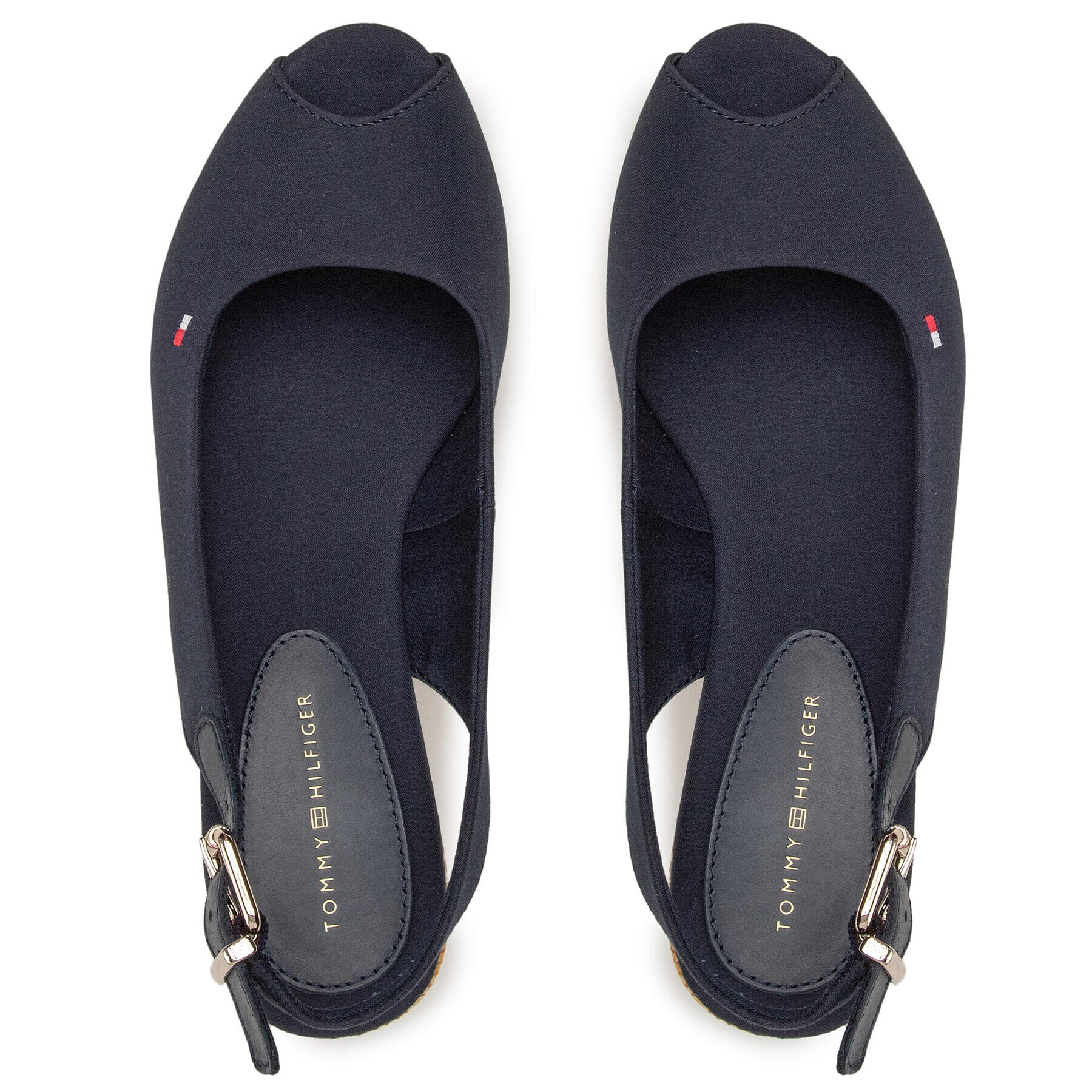 Tommy Hilfiger Еспадрили Iconic Elba Sling Back Wedge FW0FW04788 Тъмносин - Pepit.bg