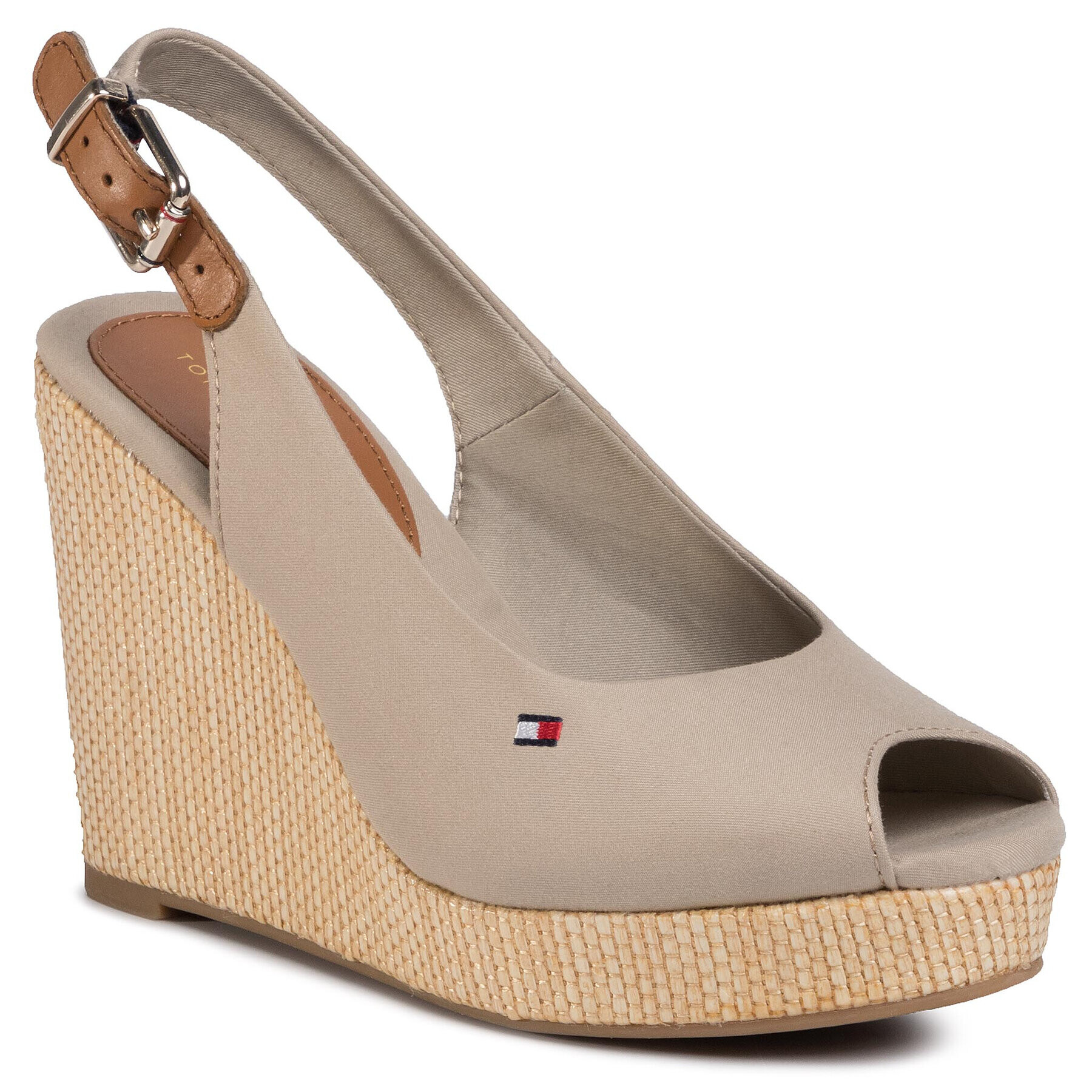 Tommy Hilfiger Еспадрили Iconic Elena Sling Back Wedge FW0FW04789 Бежов - Pepit.bg