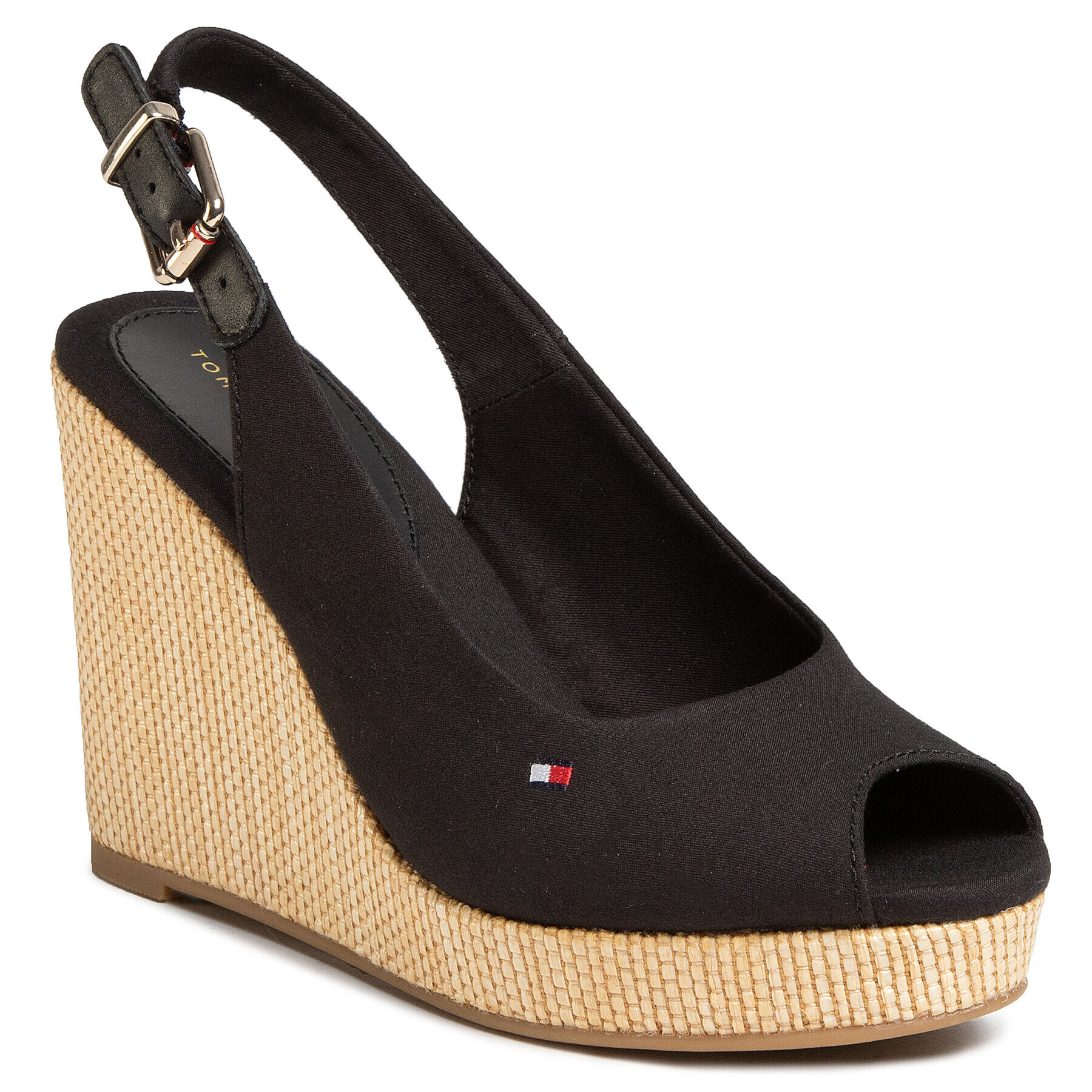 Tommy Hilfiger Еспадрили Iconic Elena Sling Back Wedge FW0FW04789 Черен - Pepit.bg