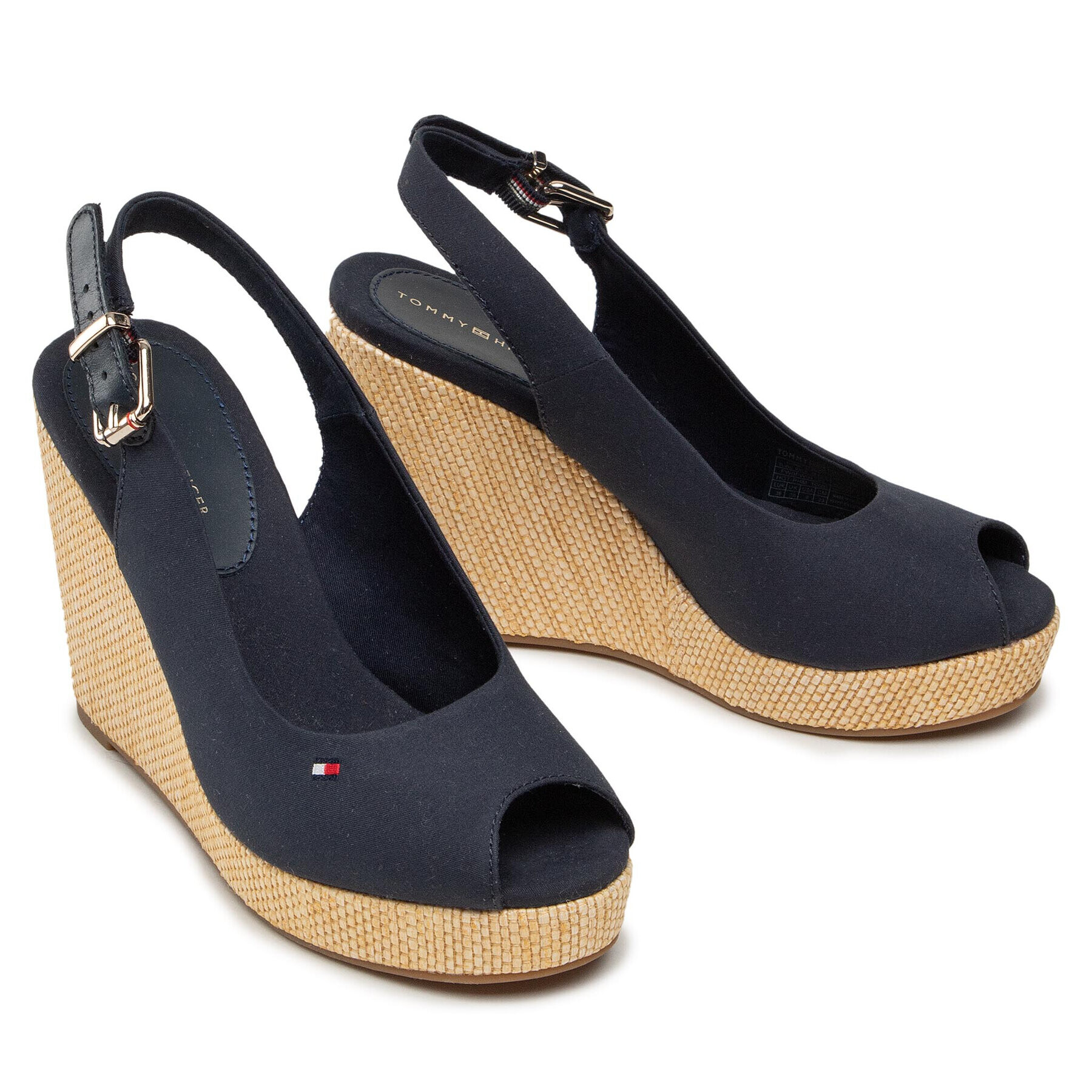 Tommy Hilfiger Еспадрили Iconic Elena Sling Back Wedge FW0FW04789 Тъмносин - Pepit.bg