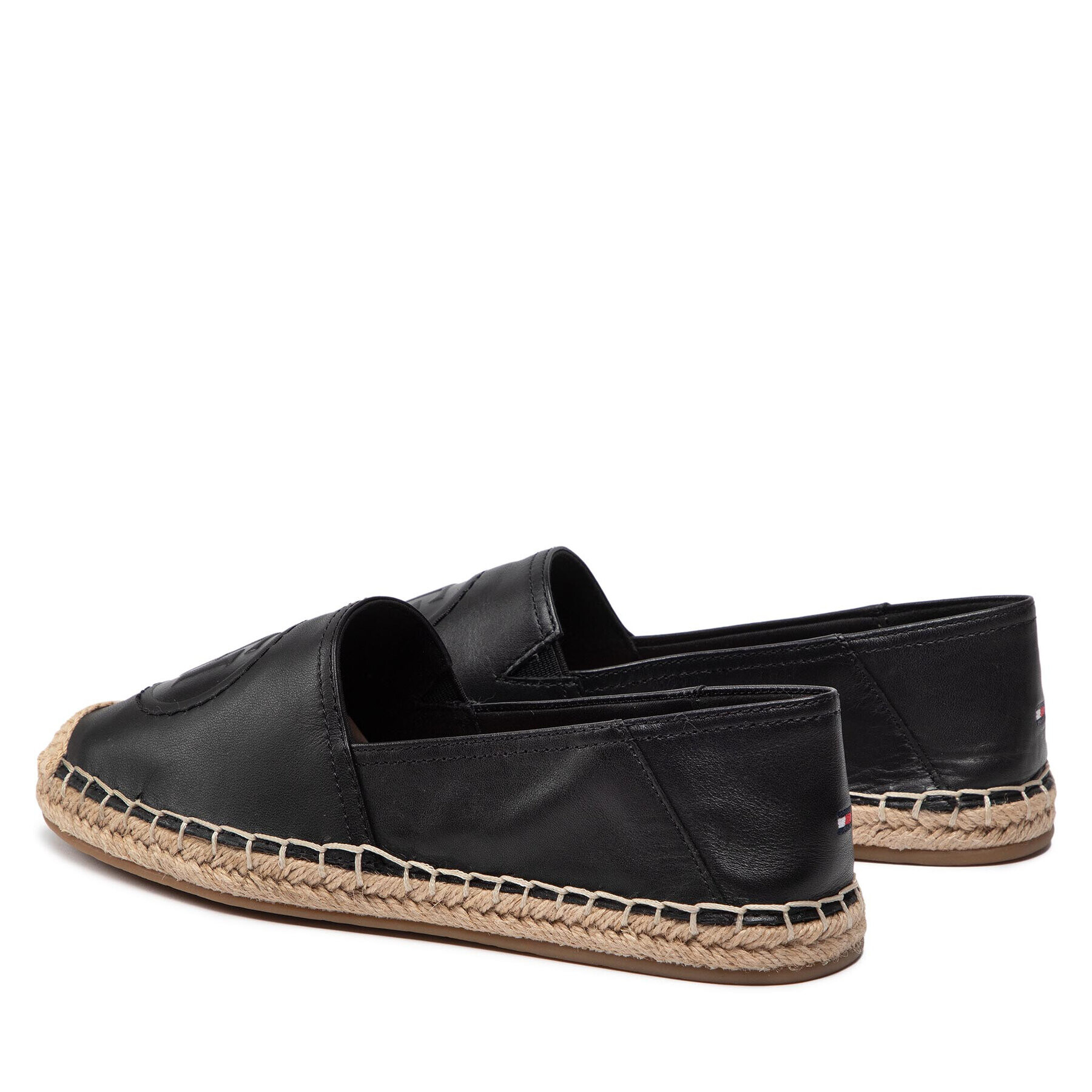 Tommy Hilfiger Еспадрили Logo Leather Espadrille FW0FW06168 Черен - Pepit.bg