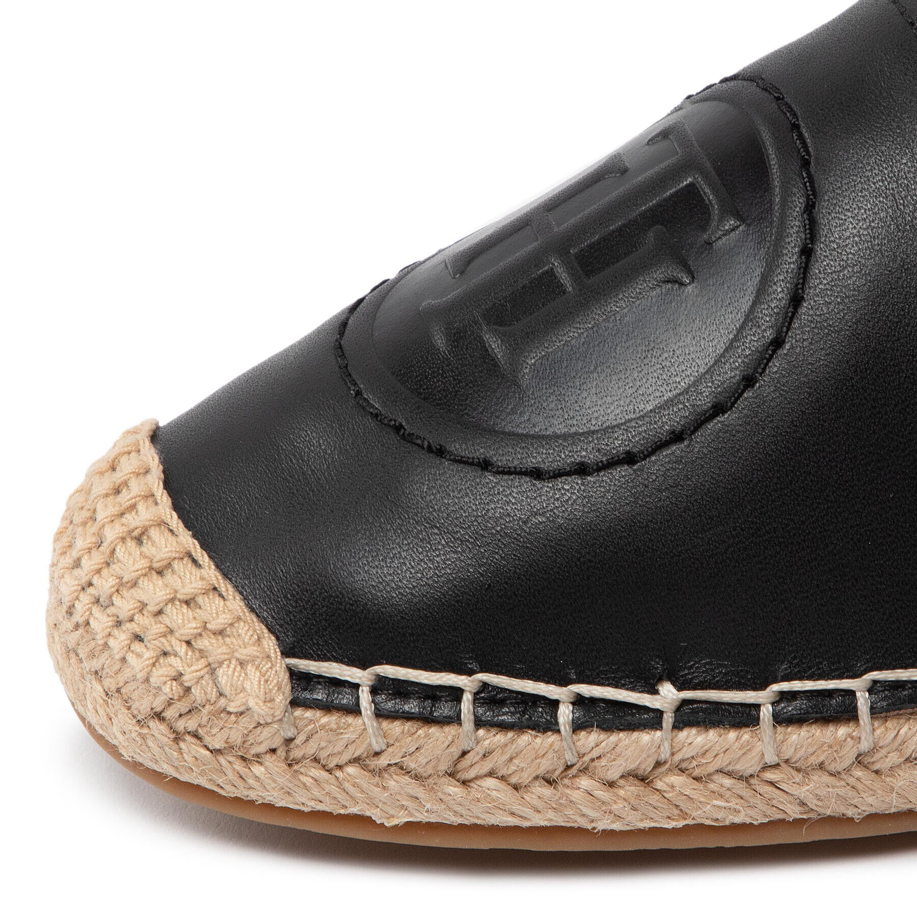 Tommy Hilfiger Еспадрили Logo Leather Espadrille FW0FW06168 Черен - Pepit.bg