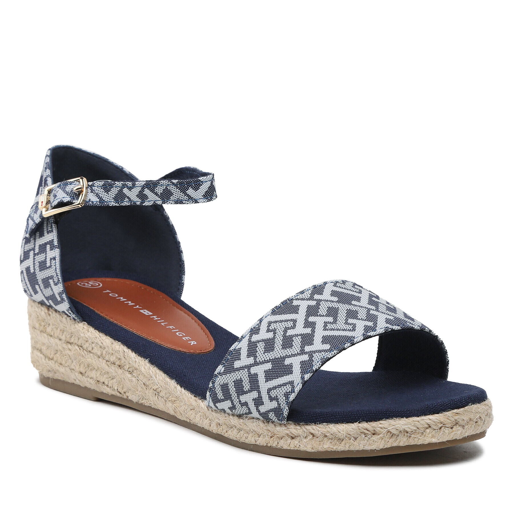 Tommy Hilfiger Еспадрили Rope Wedge Sandal Denim T3A7-32776-0048 S Син - Pepit.bg