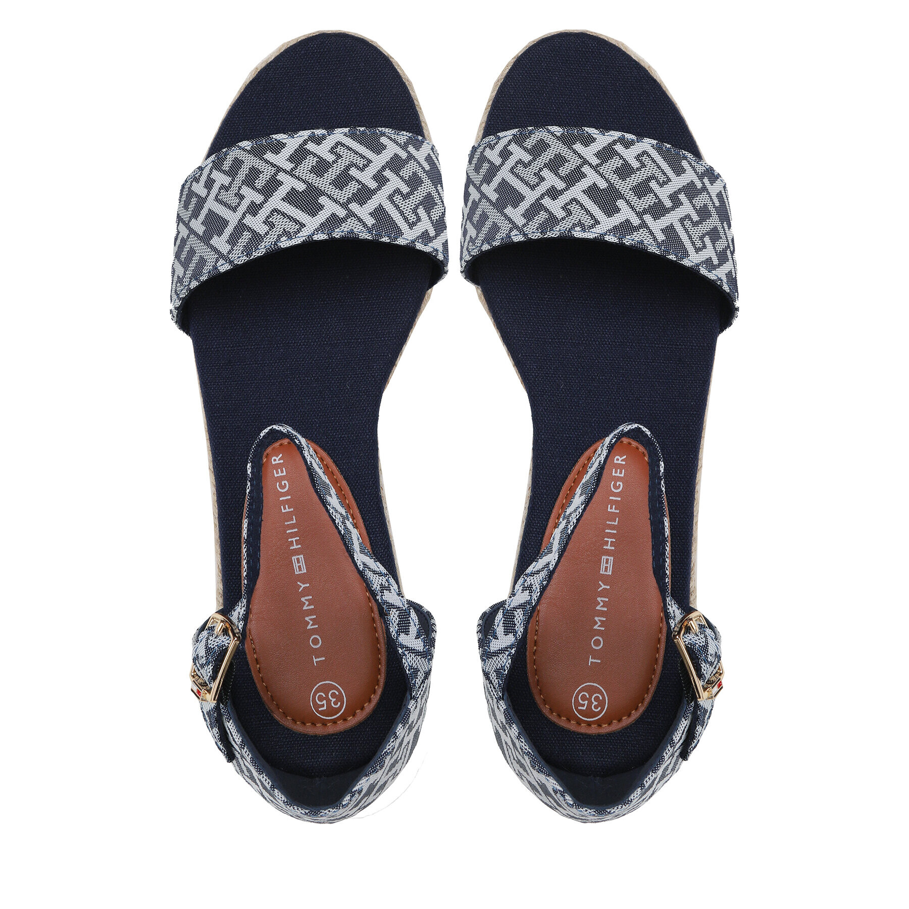 Tommy Hilfiger Еспадрили Rope Wedge Sandal Denim T3A7-32776-0048 S Син - Pepit.bg