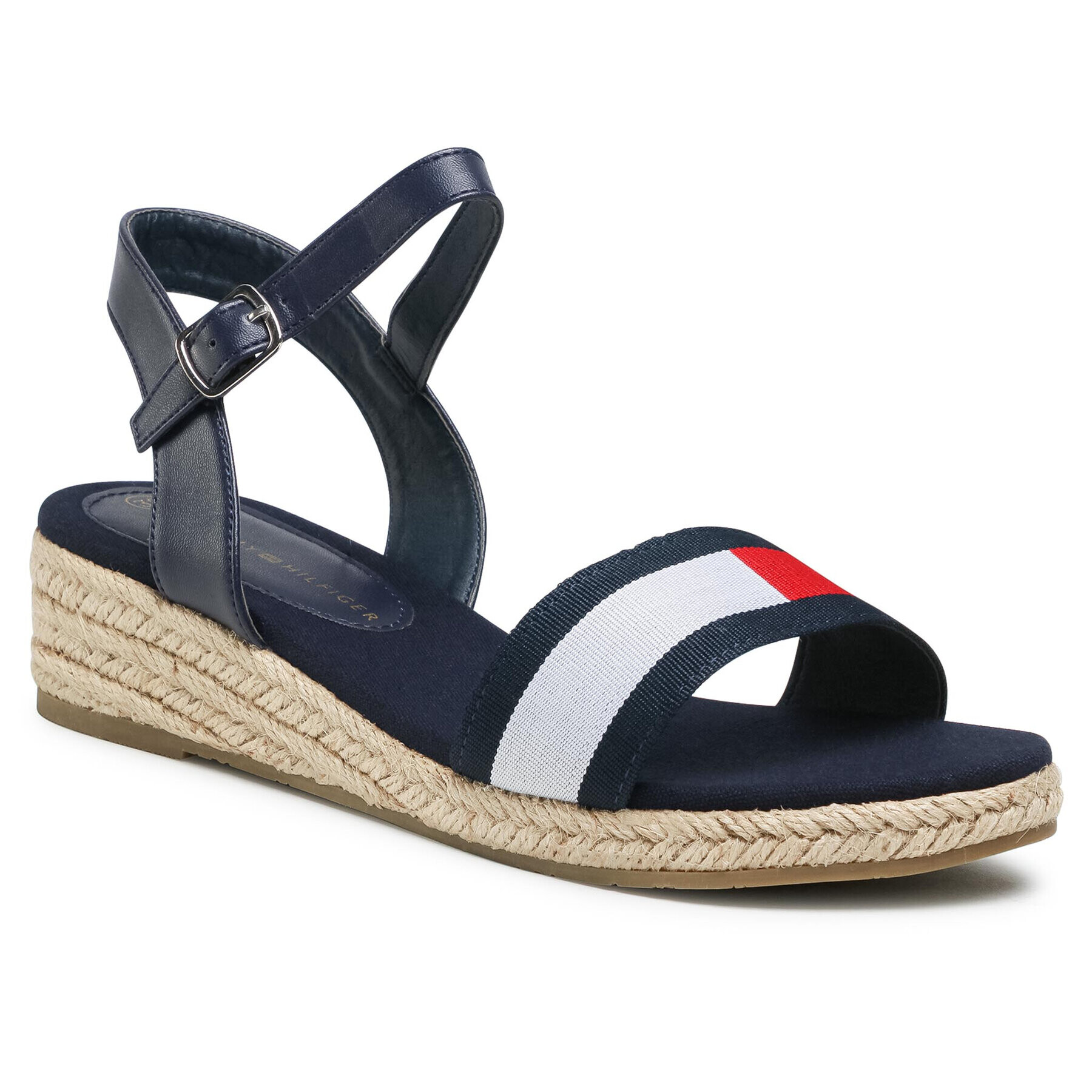 Tommy Hilfiger Еспадрили Rope Wedge Sandal T3A2-31053-0048 S Тъмносин - Pepit.bg