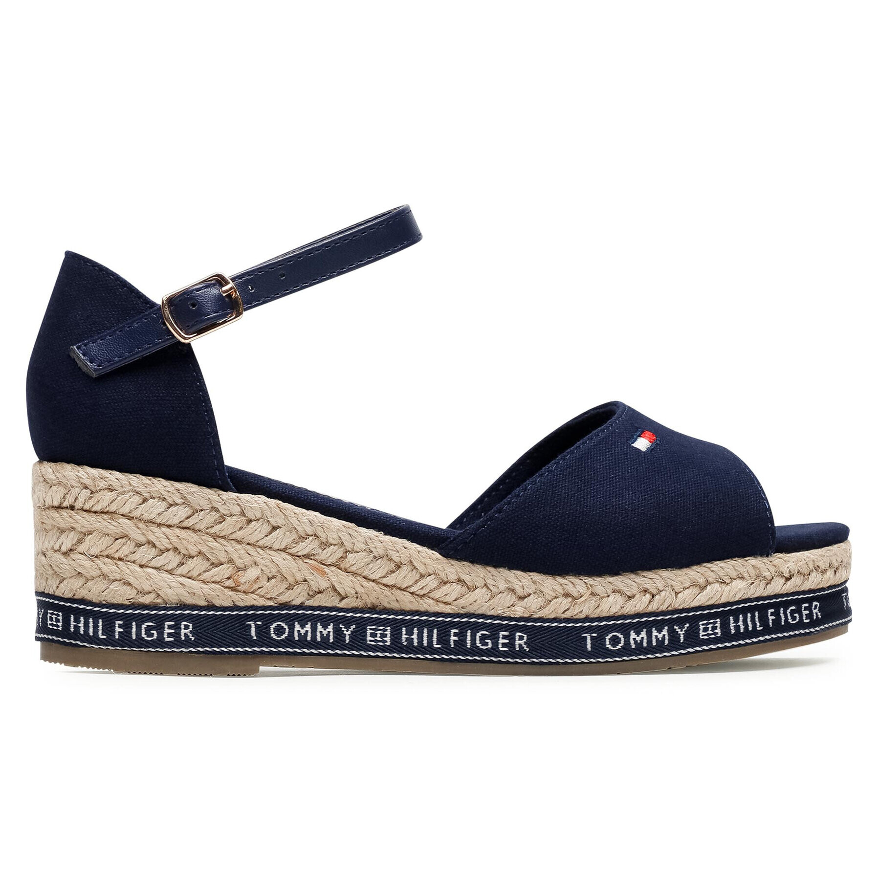 Tommy Hilfiger Еспадрили Rope Wedge Sandal T3A2-31056-0048 M Тъмносин - Pepit.bg