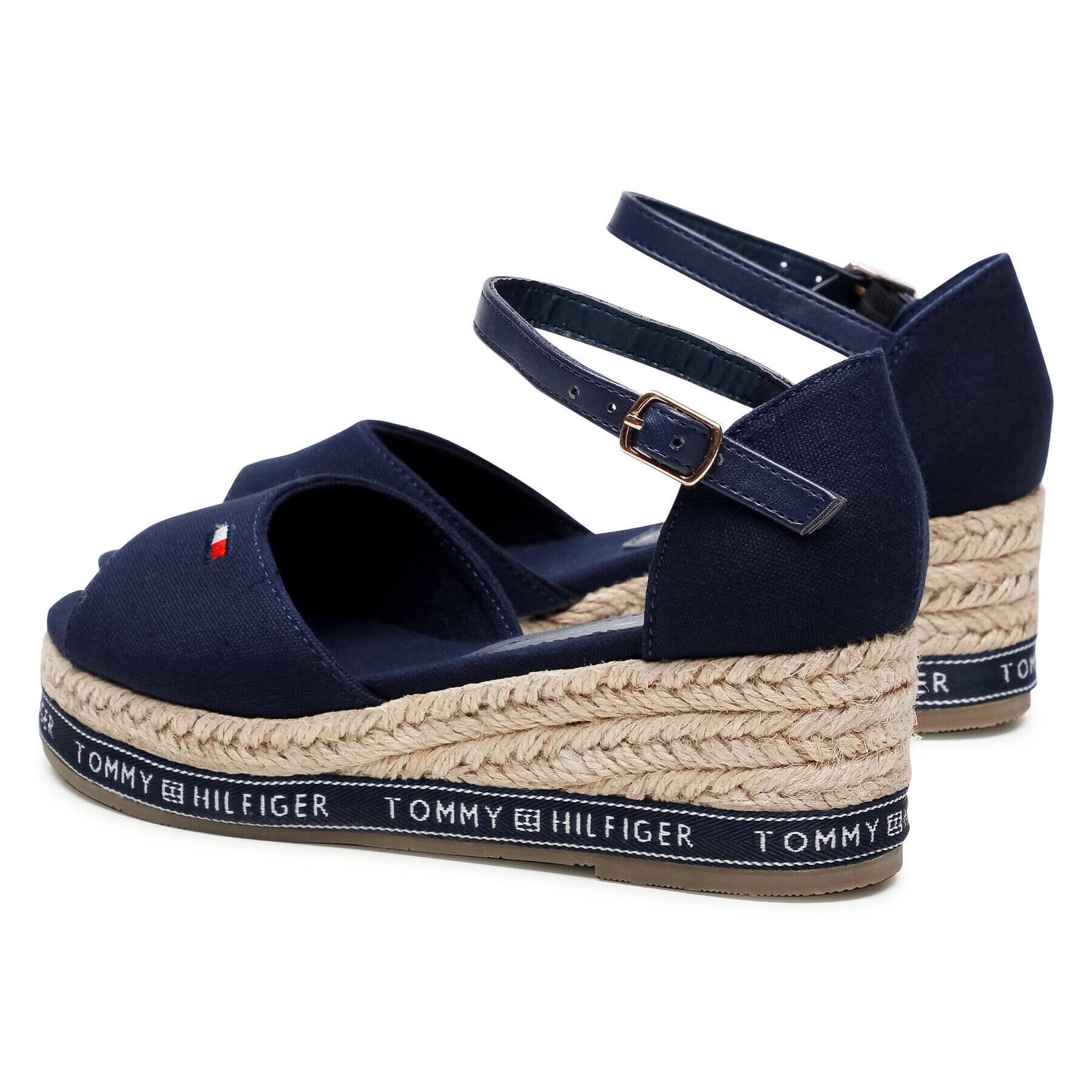 Tommy Hilfiger Еспадрили Rope Wedge Sandal T3A2-31056-0048 M Тъмносин - Pepit.bg