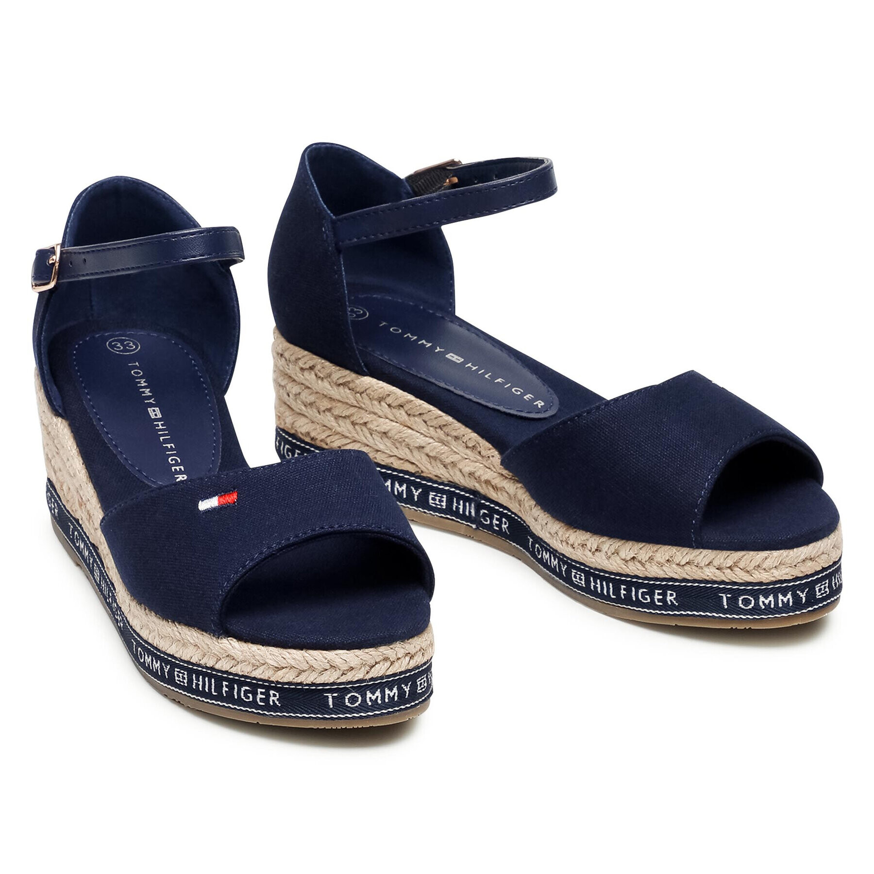 Tommy Hilfiger Еспадрили Rope Wedge Sandal T3A2-31056-0048 M Тъмносин - Pepit.bg