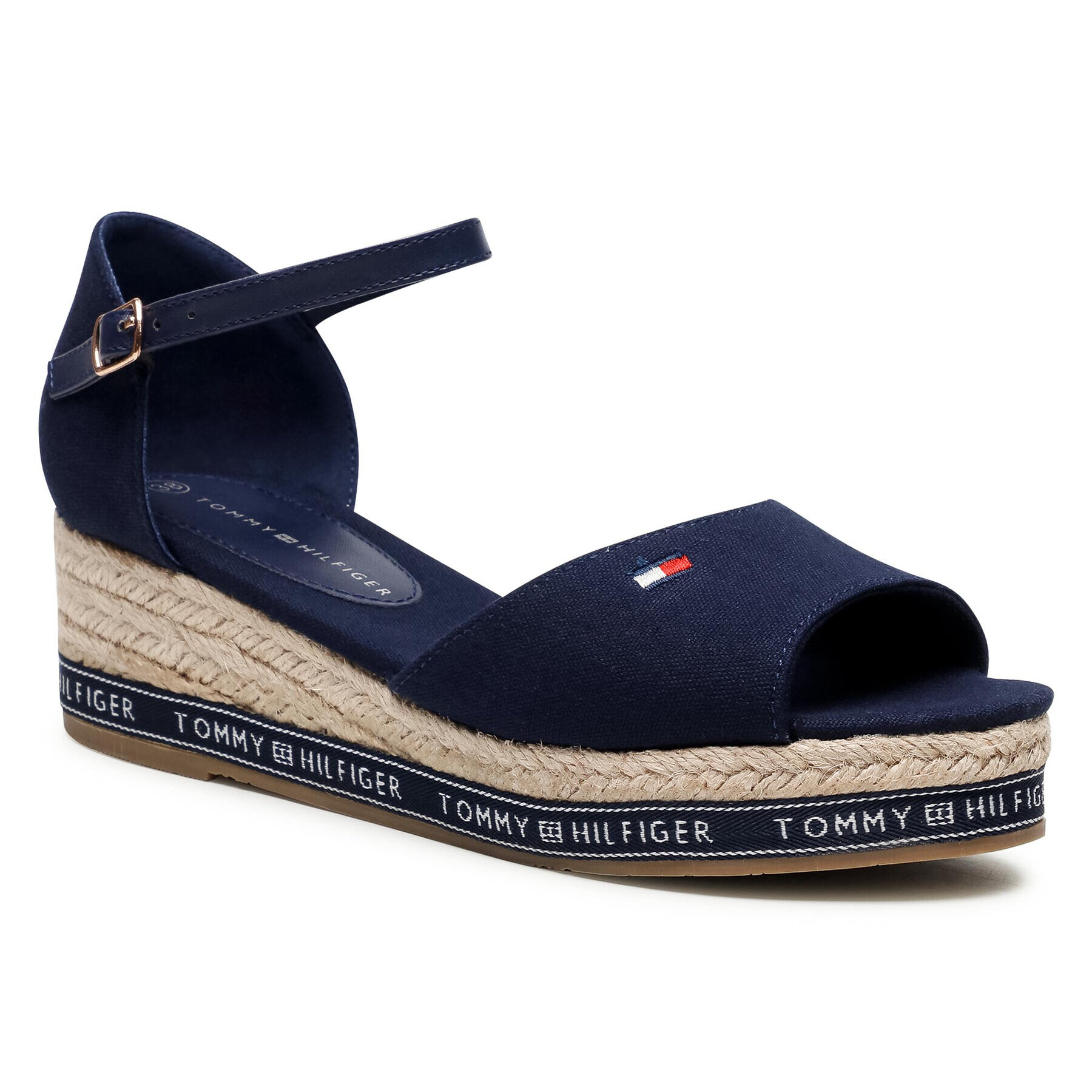 Tommy Hilfiger Еспадрили Rope Wedge Sandal T3A2-31056-0048 S Тъмносин - Pepit.bg