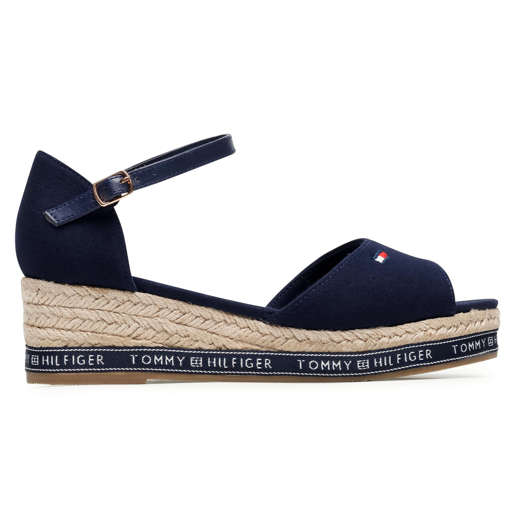 Tommy Hilfiger Еспадрили Rope Wedge Sandal T3A2-31056-0048 S Тъмносин - Pepit.bg