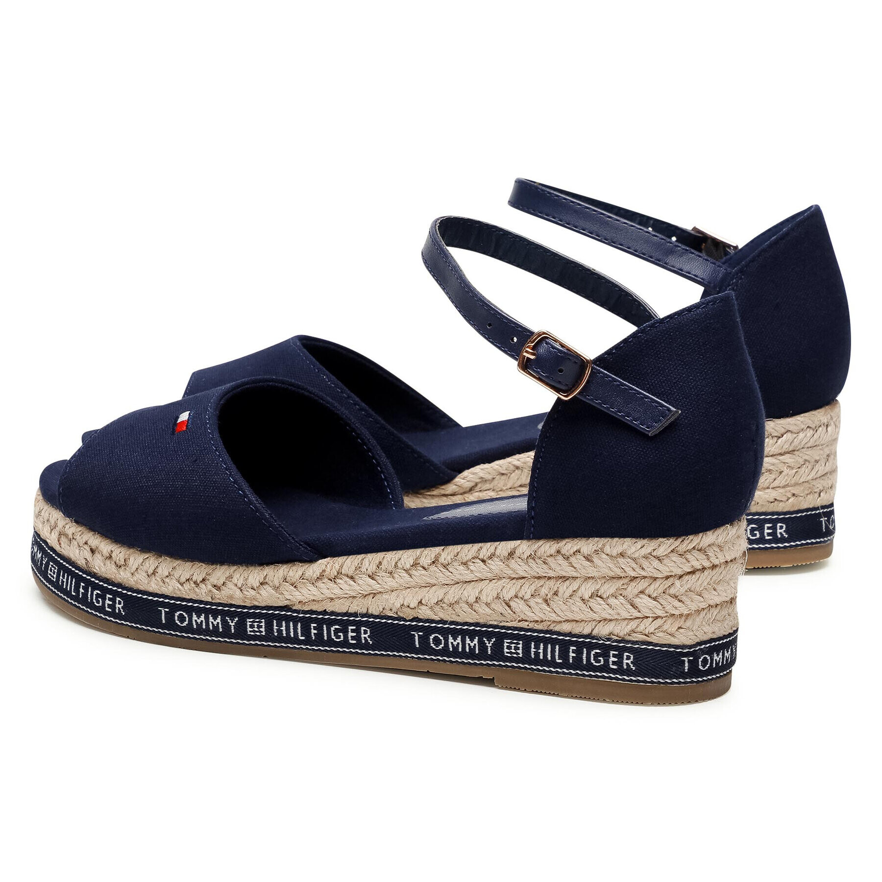 Tommy Hilfiger Еспадрили Rope Wedge Sandal T3A2-31056-0048 S Тъмносин - Pepit.bg