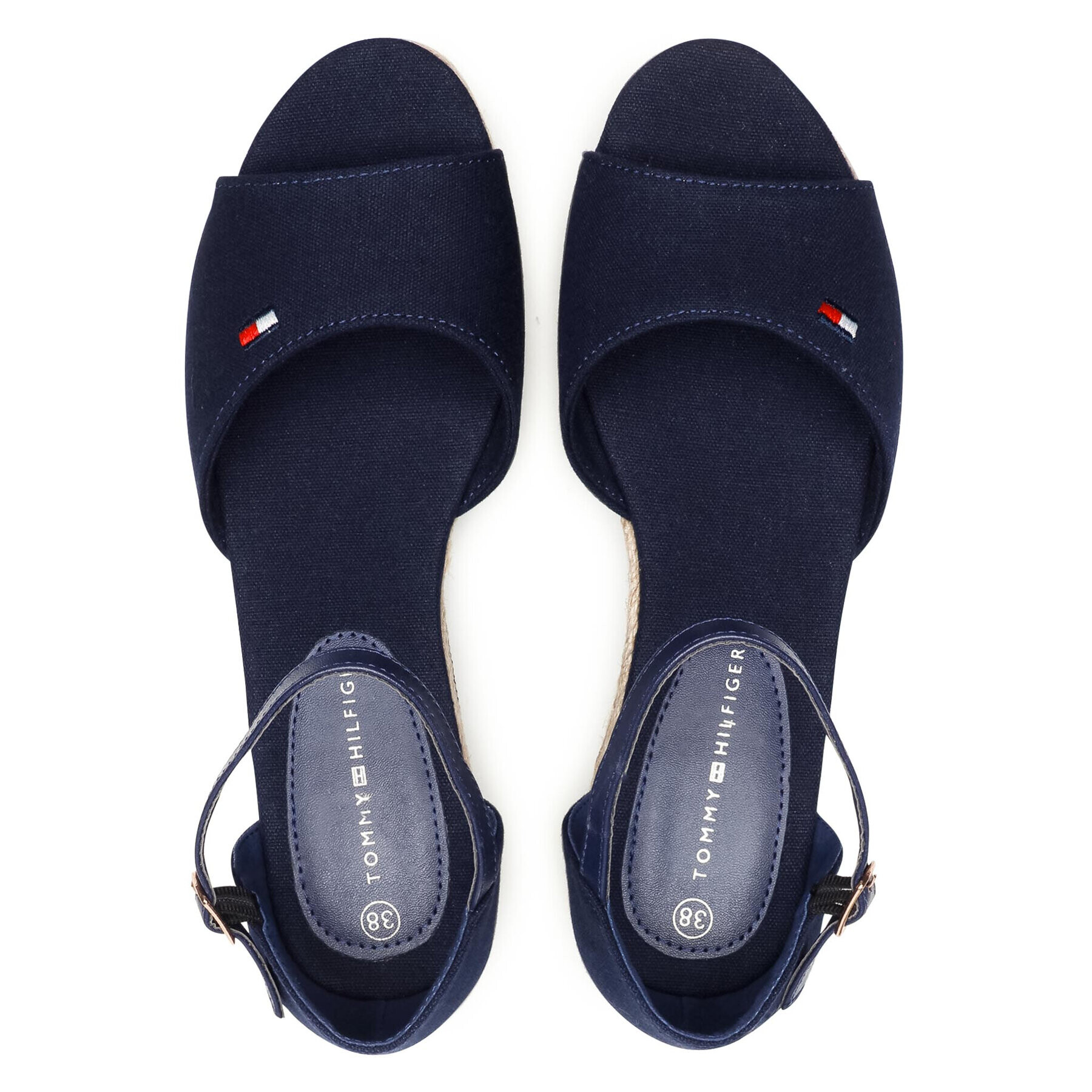 Tommy Hilfiger Еспадрили Rope Wedge Sandal T3A2-31056-0048 S Тъмносин - Pepit.bg