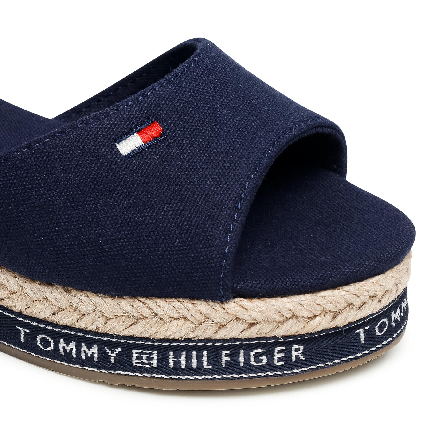 Tommy Hilfiger Еспадрили Rope Wedge Sandal T3A2-31056-0048 S Тъмносин - Pepit.bg