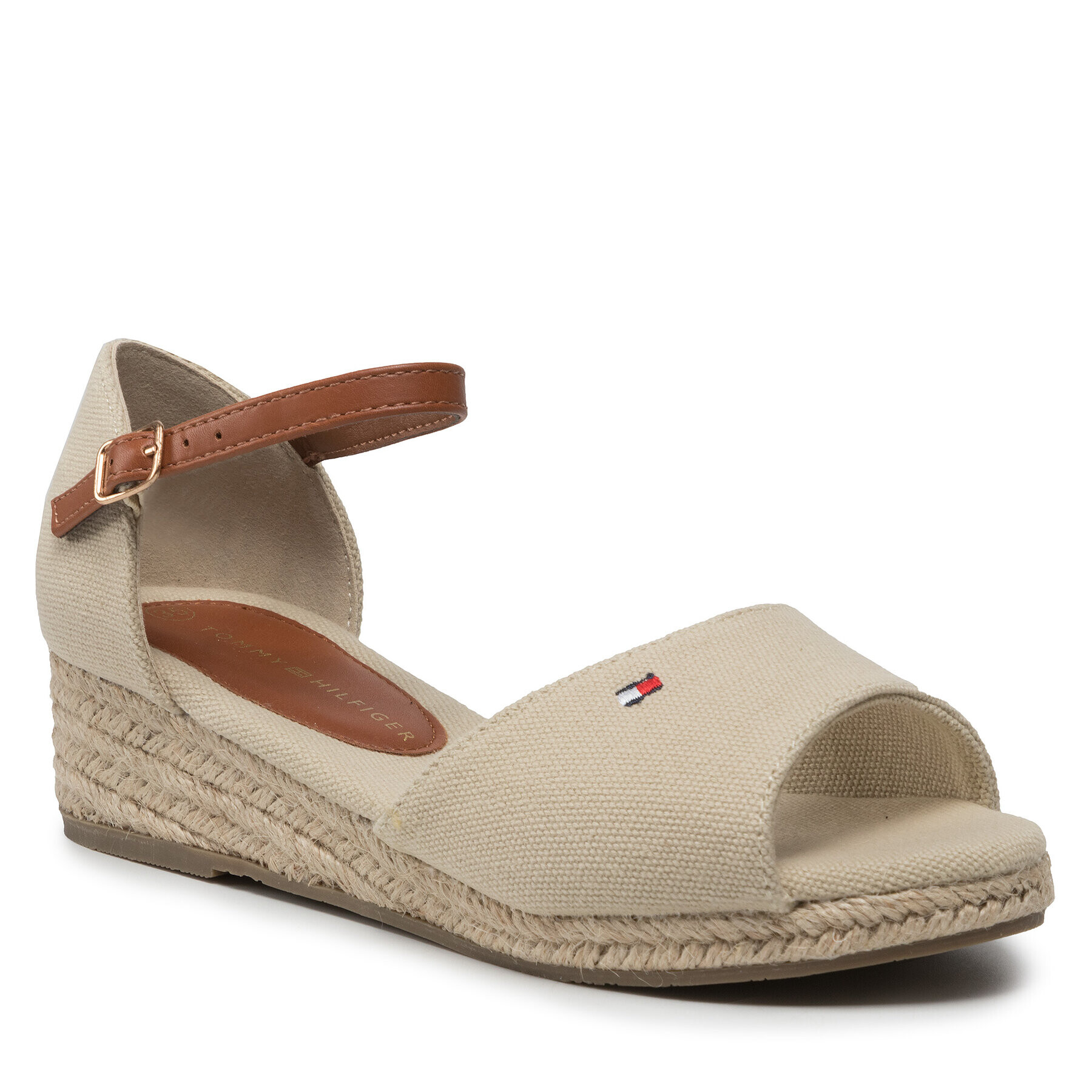 Tommy Hilfiger Еспадрили Rope Wedge Sandal T3A7-32185-0048 S Бежов - Pepit.bg