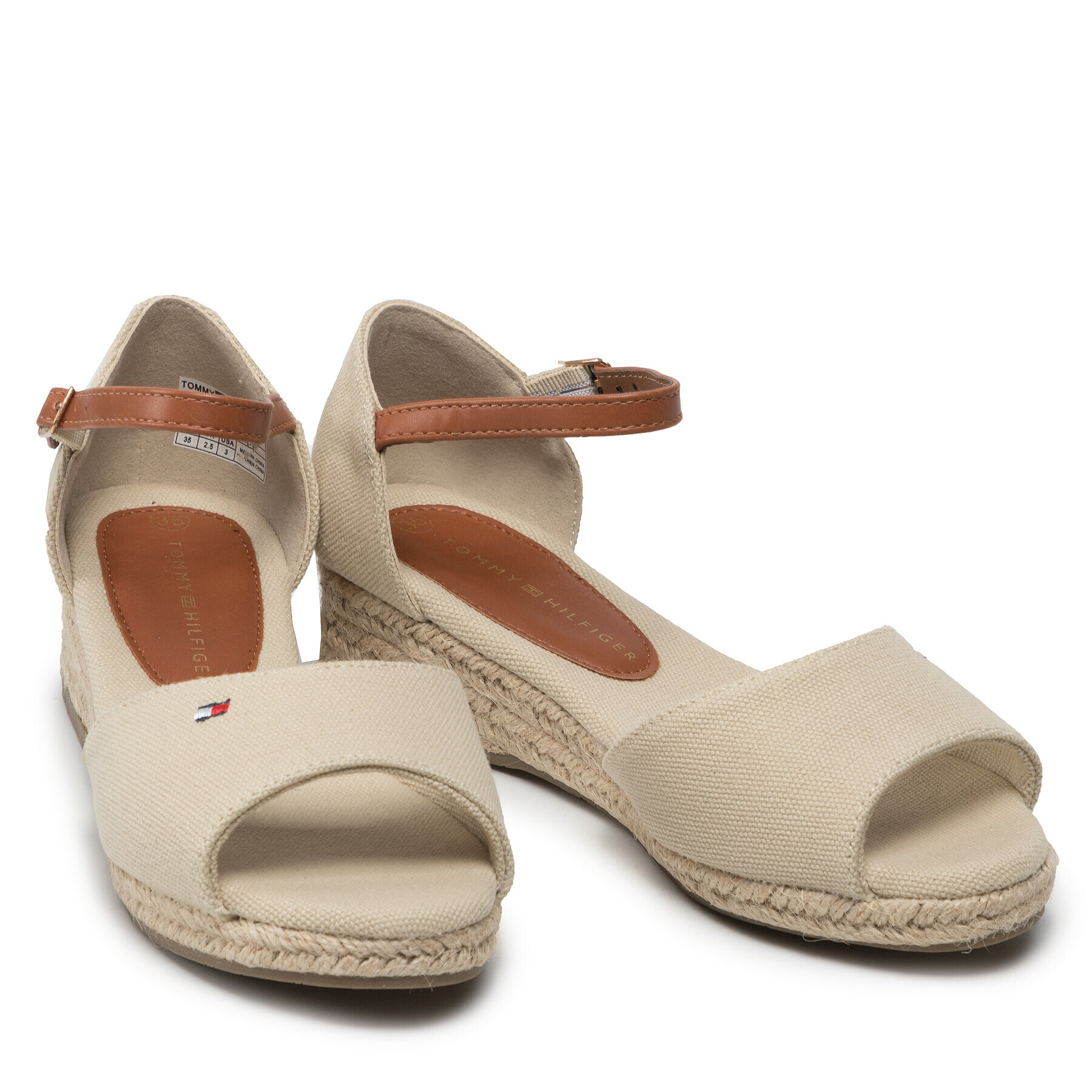 Tommy Hilfiger Еспадрили Rope Wedge Sandal T3A7-32185-0048 S Бежов - Pepit.bg