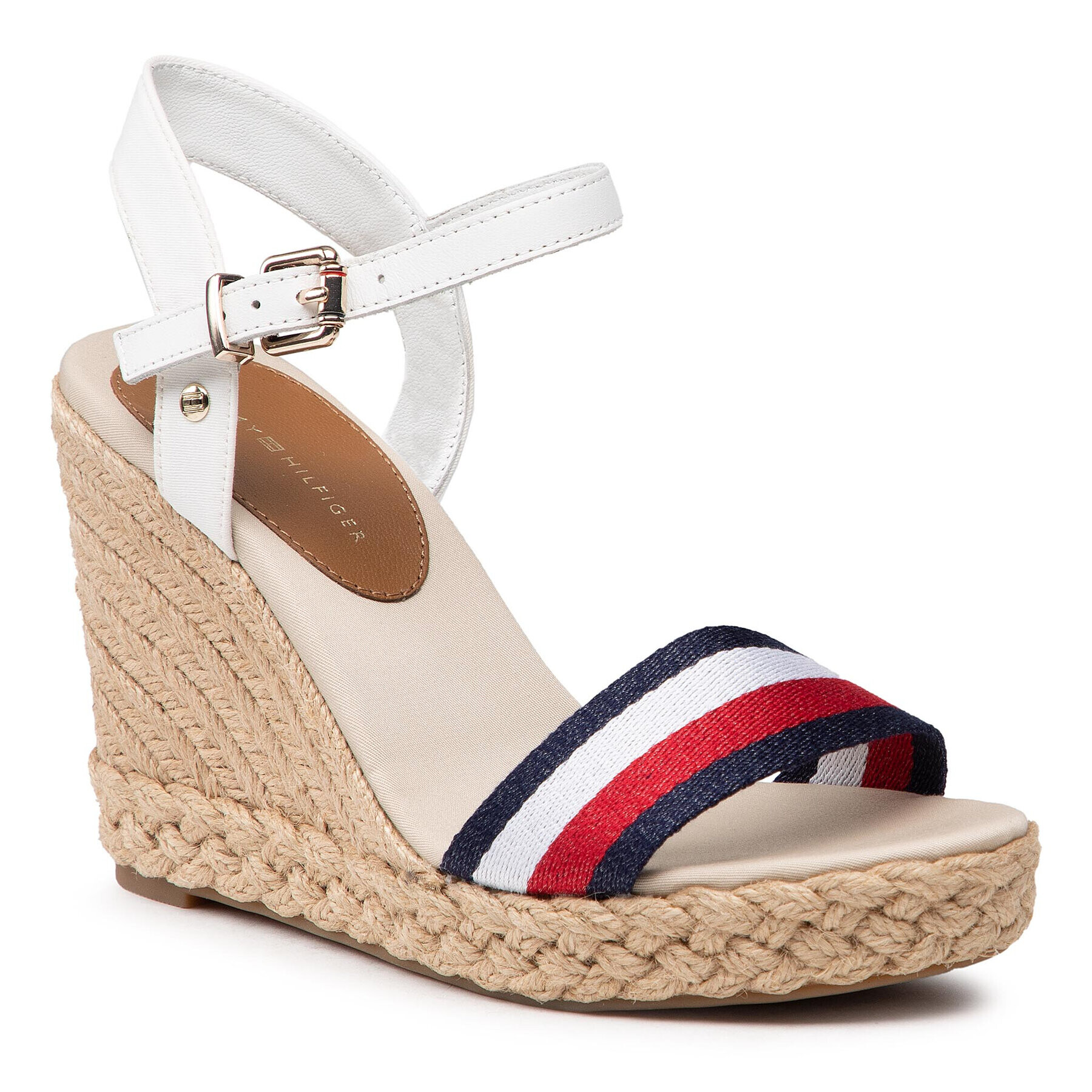 Tommy Hilfiger Еспадрили Shimmery Ribon High Wedge FW0FW05590 Бял - Pepit.bg