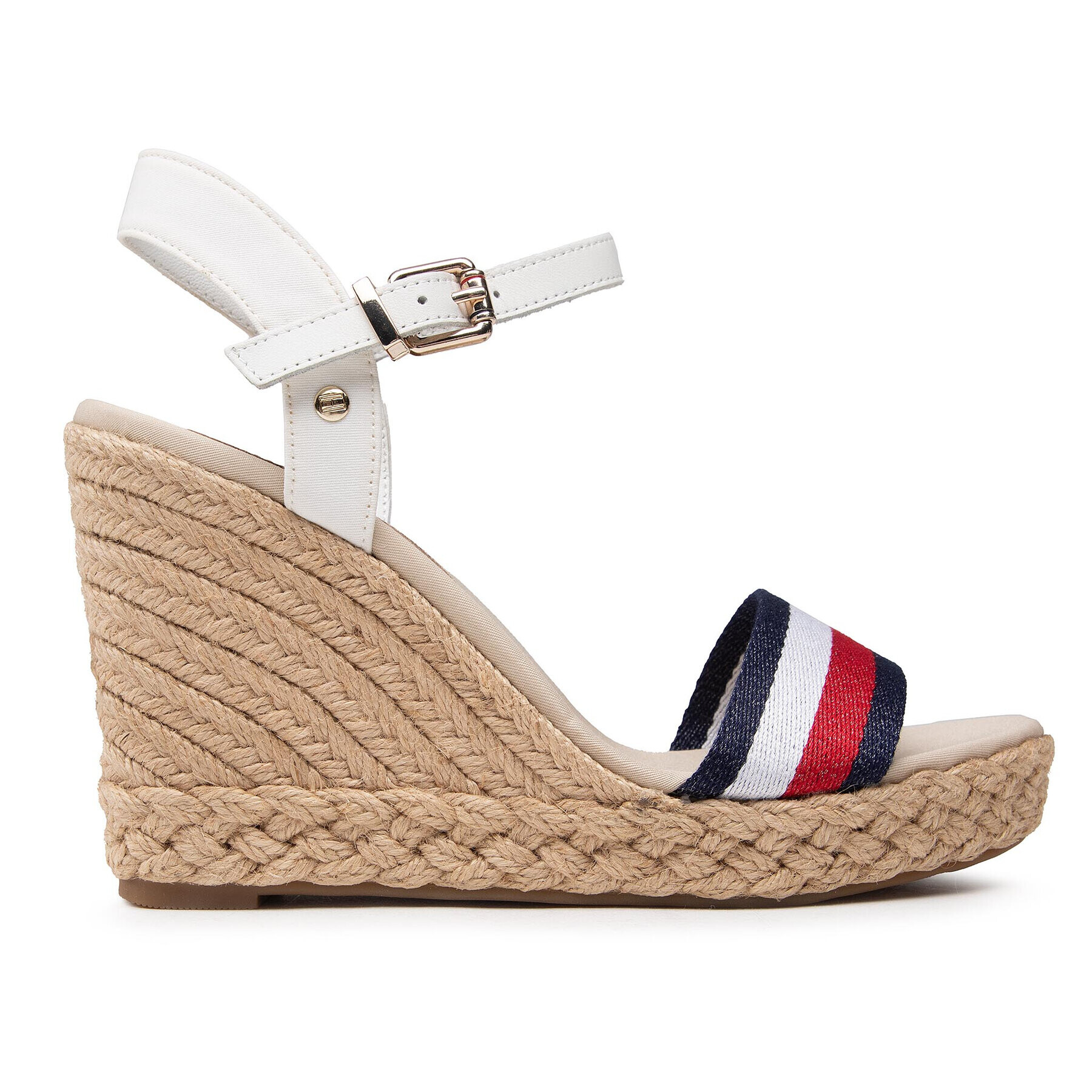 Tommy Hilfiger Еспадрили Shimmery Ribon High Wedge FW0FW05590 Бял - Pepit.bg