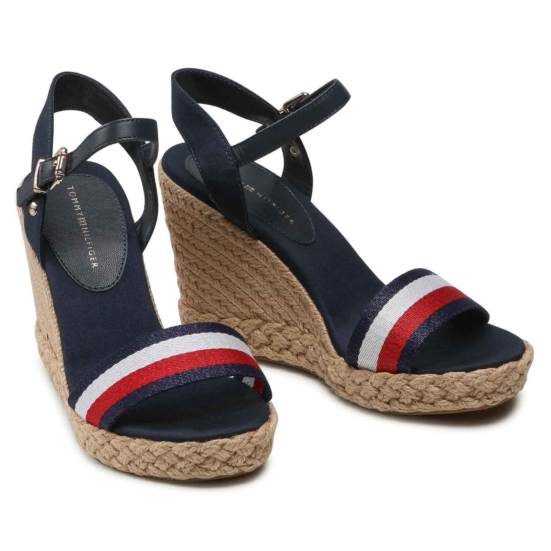 Tommy Hilfiger Еспадрили Shimmery Ribon High Wedge FW0FW05590 Тъмносин - Pepit.bg