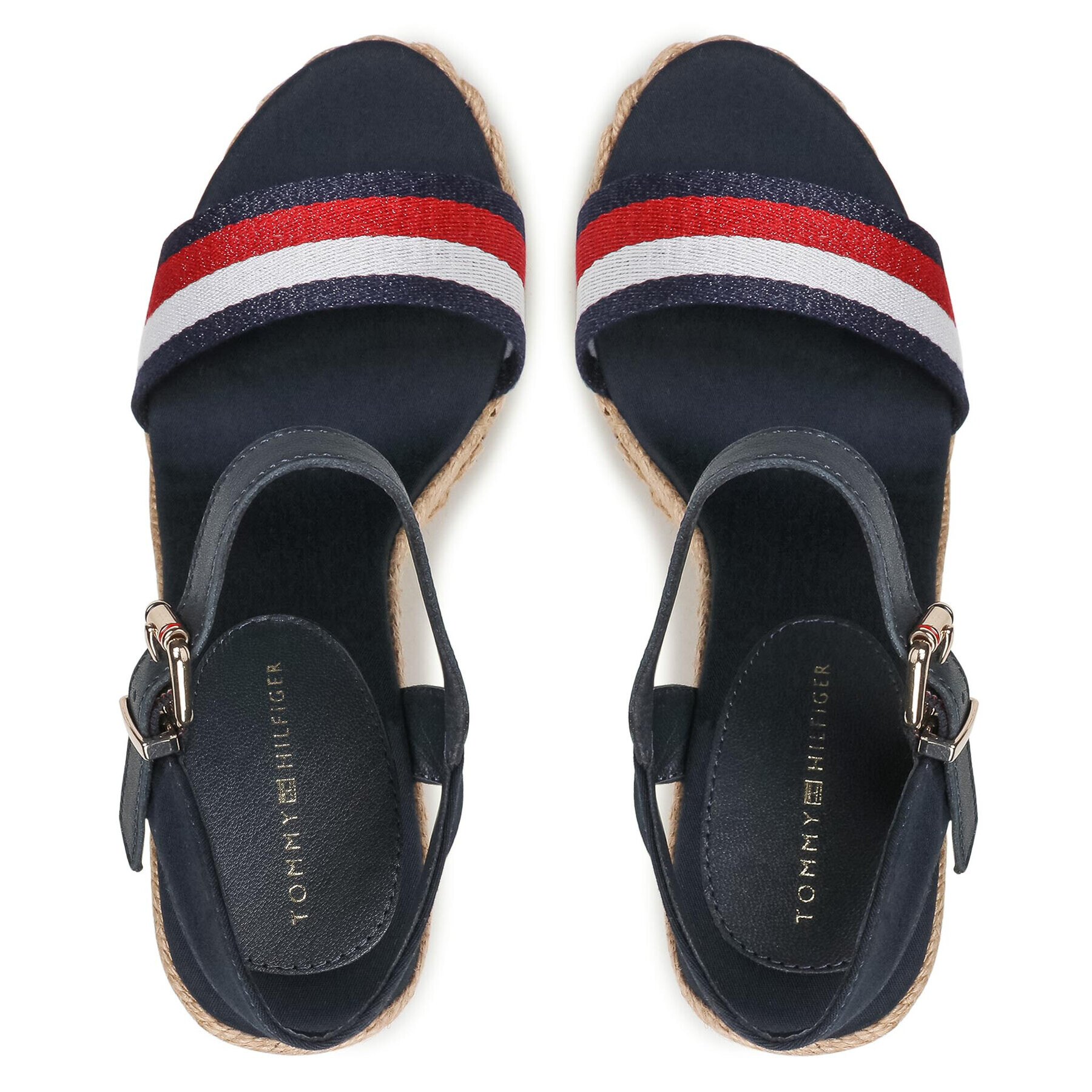 Tommy Hilfiger Еспадрили Shimmery Ribon High Wedge FW0FW05590 Тъмносин - Pepit.bg