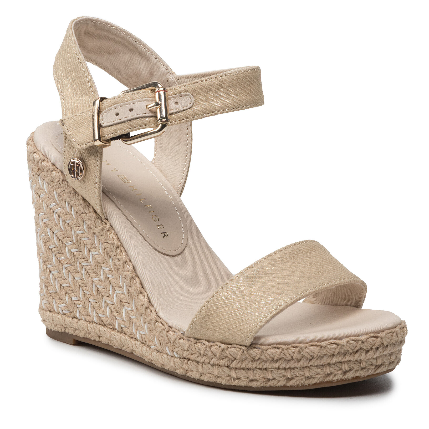 Tommy Hilfiger Еспадрили Shiny Touches High Wedge Sandal FW0FW06180 Бежов - Pepit.bg