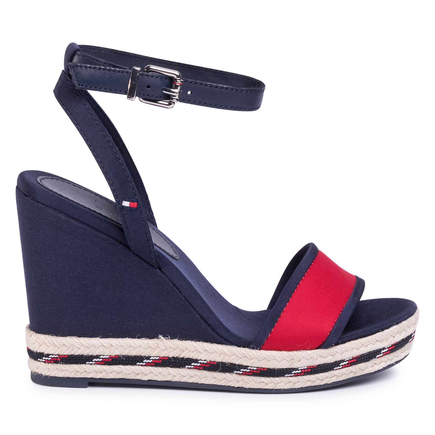 Tommy Hilfiger Еспадрили Sporty Textile High Wedge FW0FW04780 Тъмносин - Pepit.bg