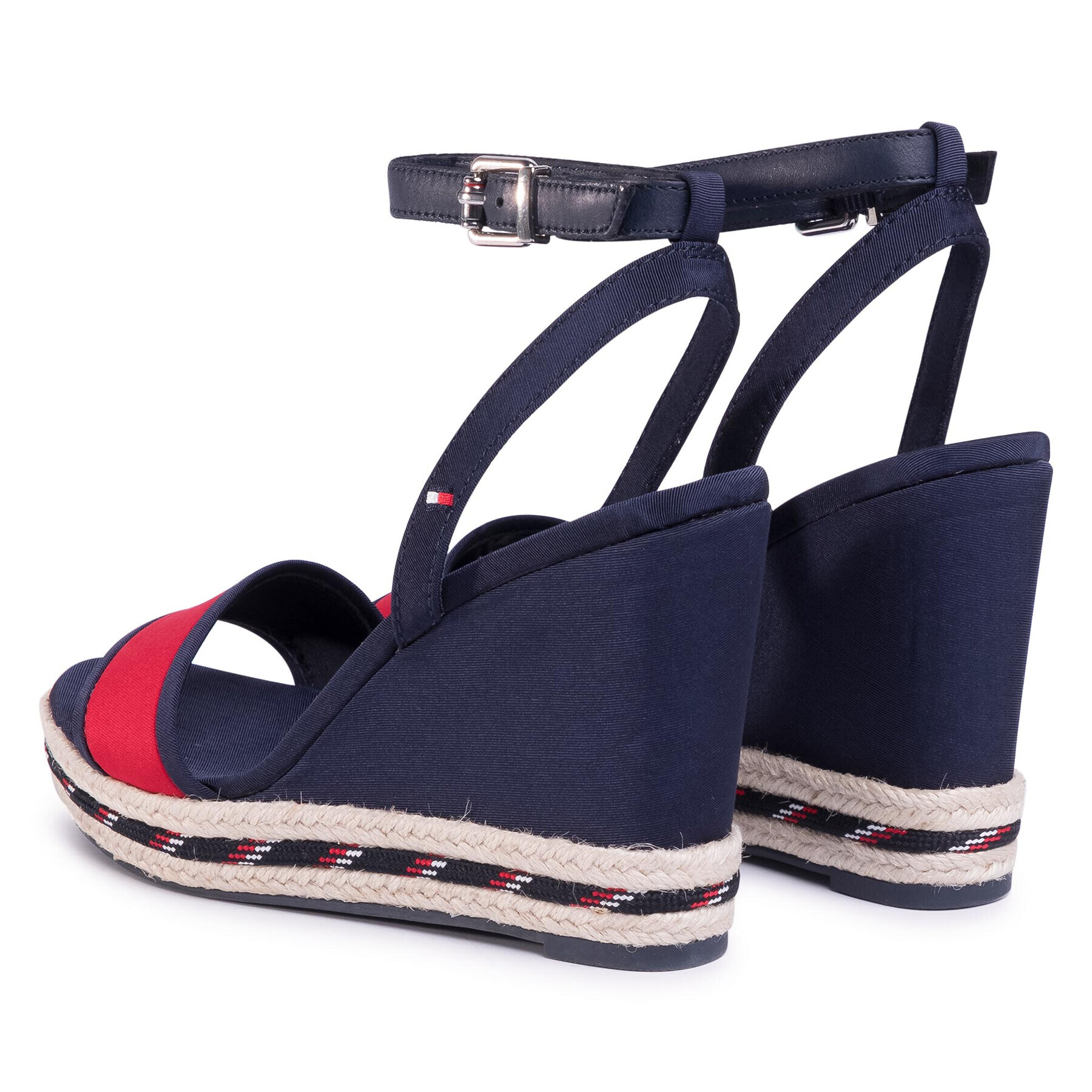 Tommy Hilfiger Еспадрили Sporty Textile High Wedge FW0FW04780 Тъмносин - Pepit.bg