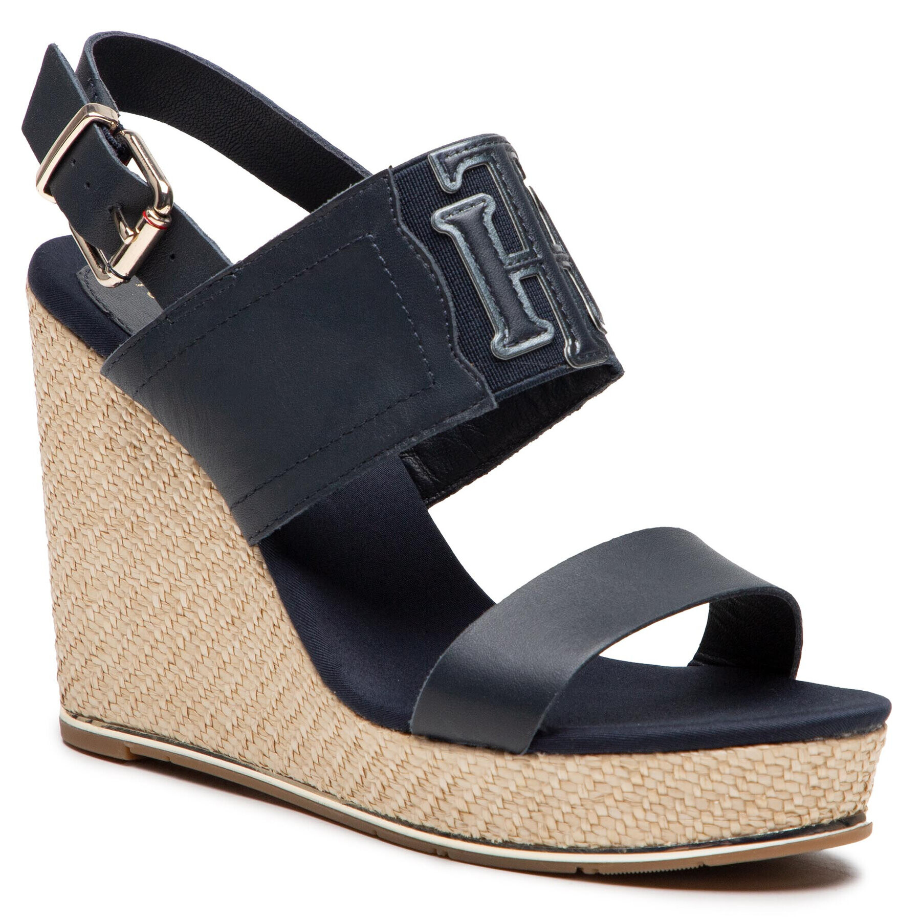 Tommy Hilfiger Еспадрили Th Elastic High Wedge Sandal FW0FW05599 Тъмносин - Pepit.bg