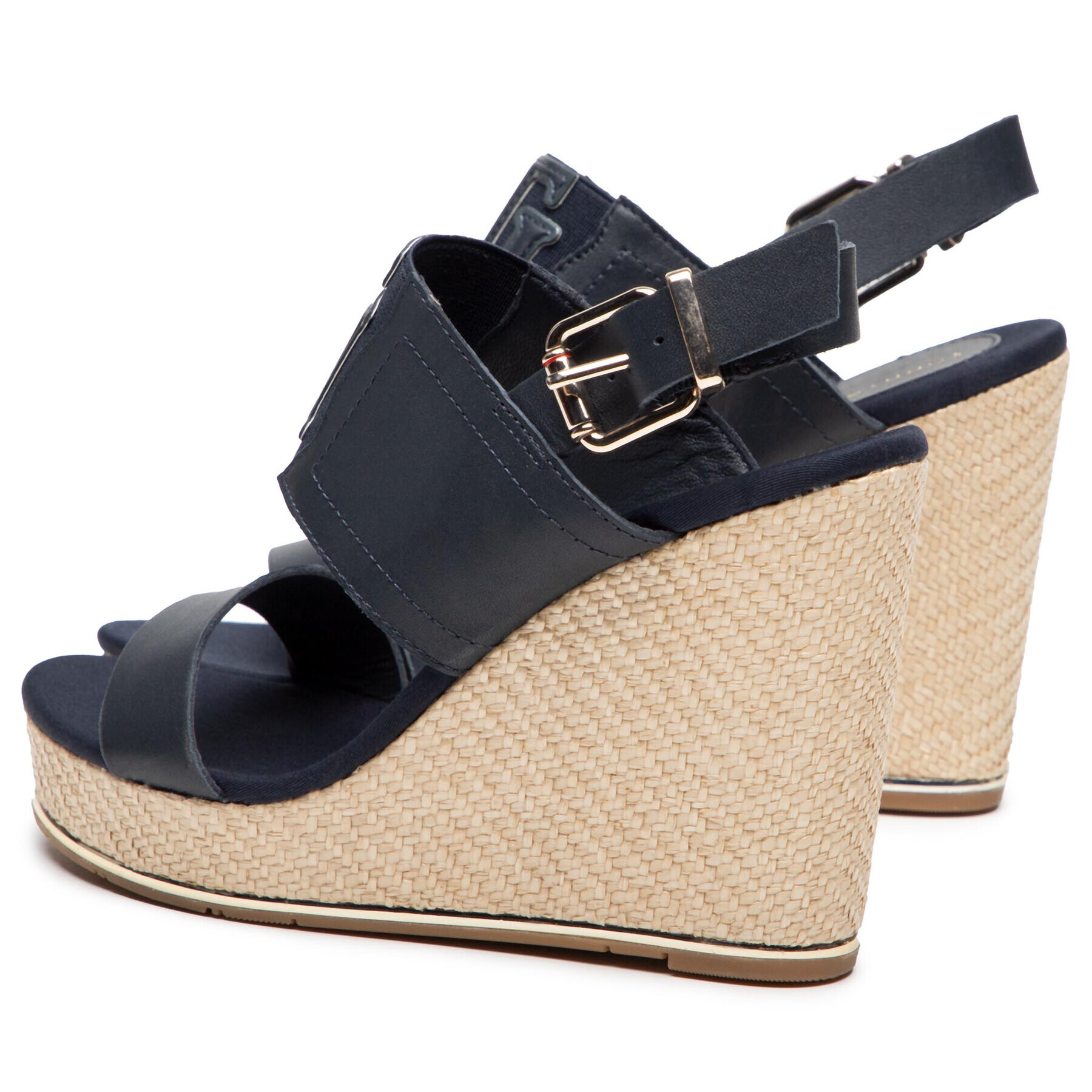 Tommy Hilfiger Еспадрили Th Elastic High Wedge Sandal FW0FW05599 Тъмносин - Pepit.bg