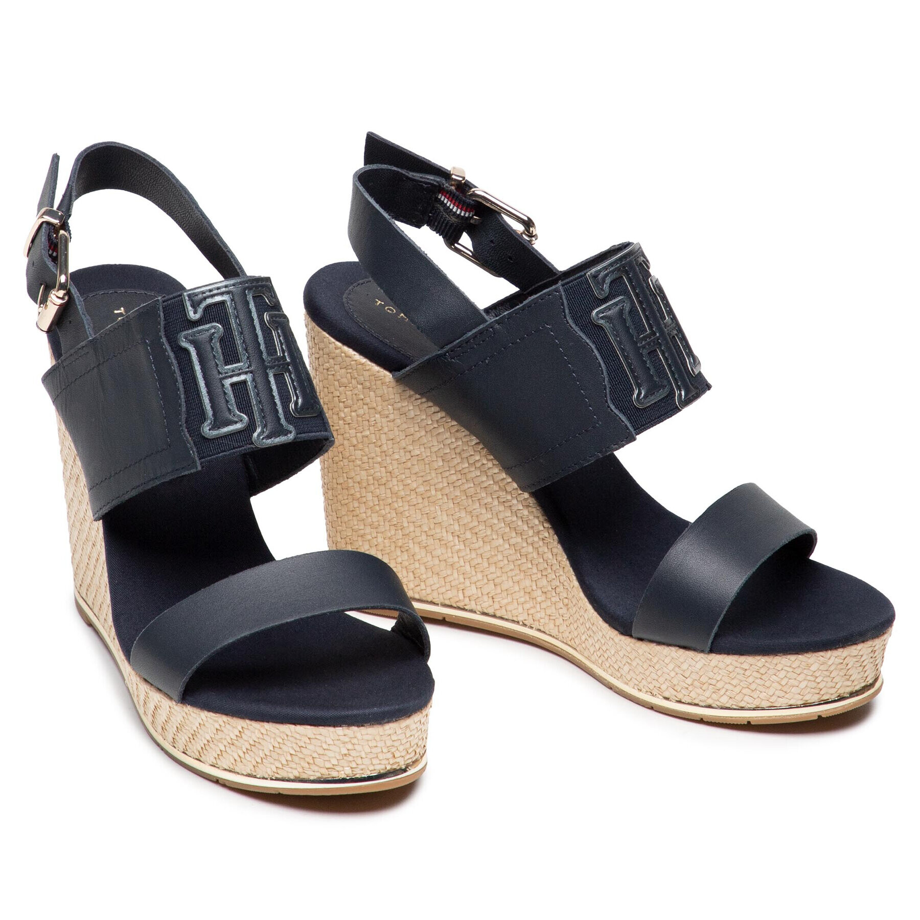 Tommy Hilfiger Еспадрили Th Elastic High Wedge Sandal FW0FW05599 Тъмносин - Pepit.bg