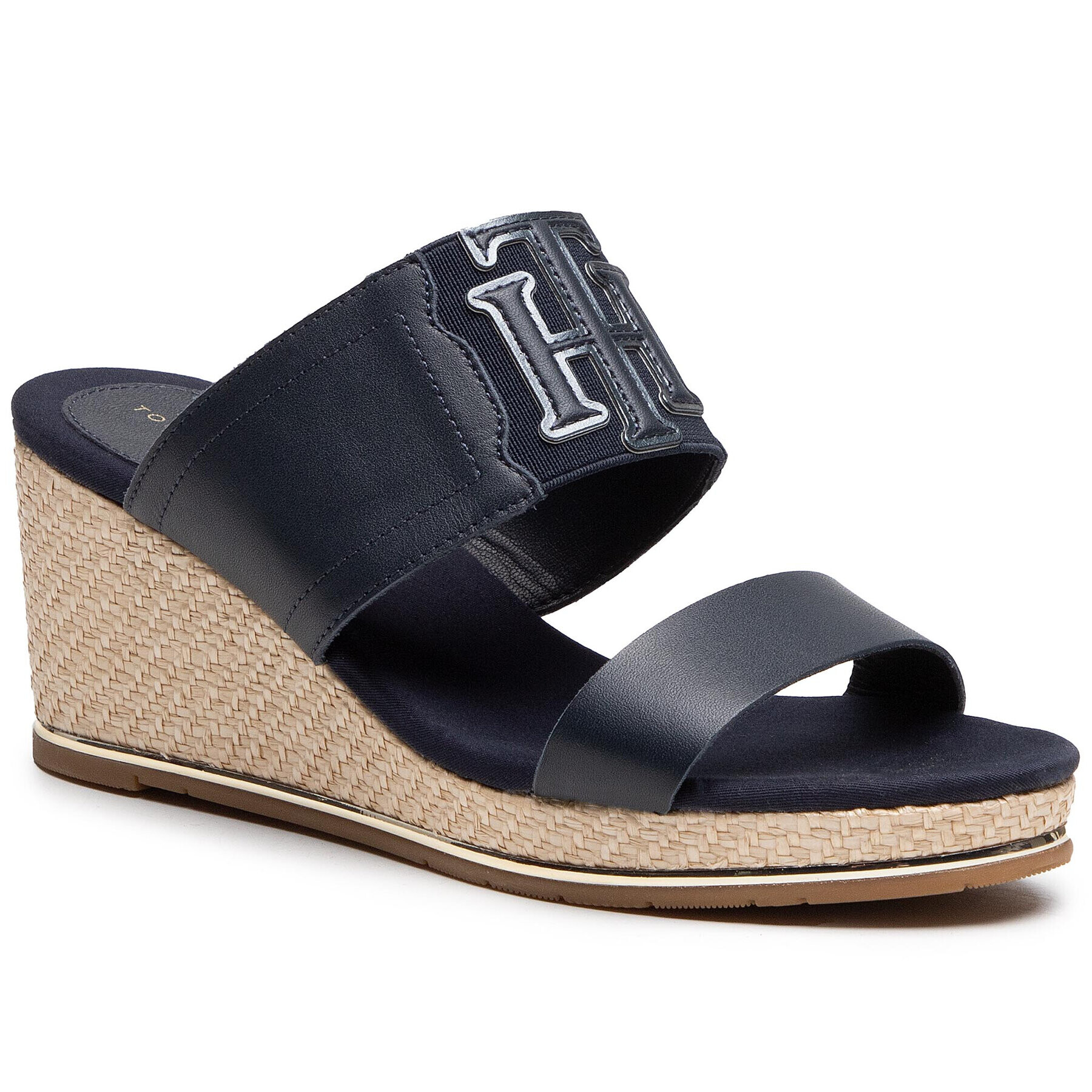 Tommy Hilfiger Еспадрили Th Elastic Wedge Mule FW0FW05621 Тъмносин - Pepit.bg