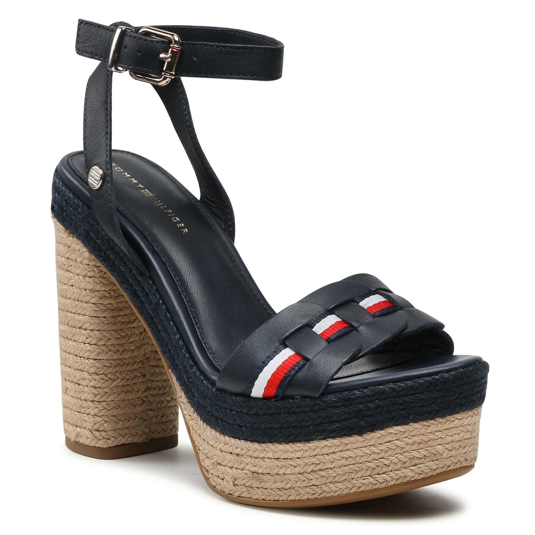 Tommy Hilfiger Еспадрили Th Interlace High Heel Sandal FW0FW05612 Тъмносин - Pepit.bg