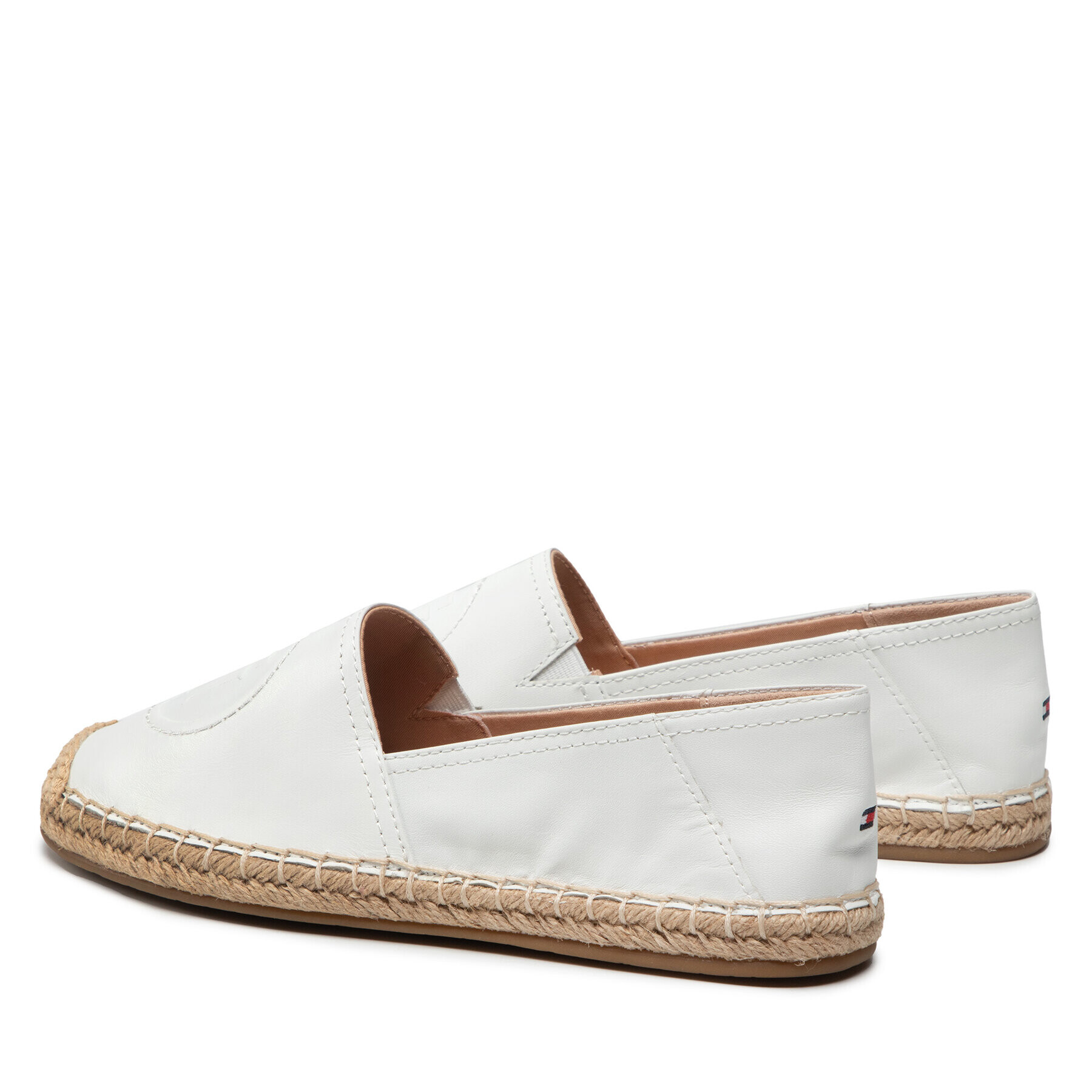 Tommy Hilfiger Еспадрили Th Logo Leather Espadrille FW0FW06168 Бял - Pepit.bg